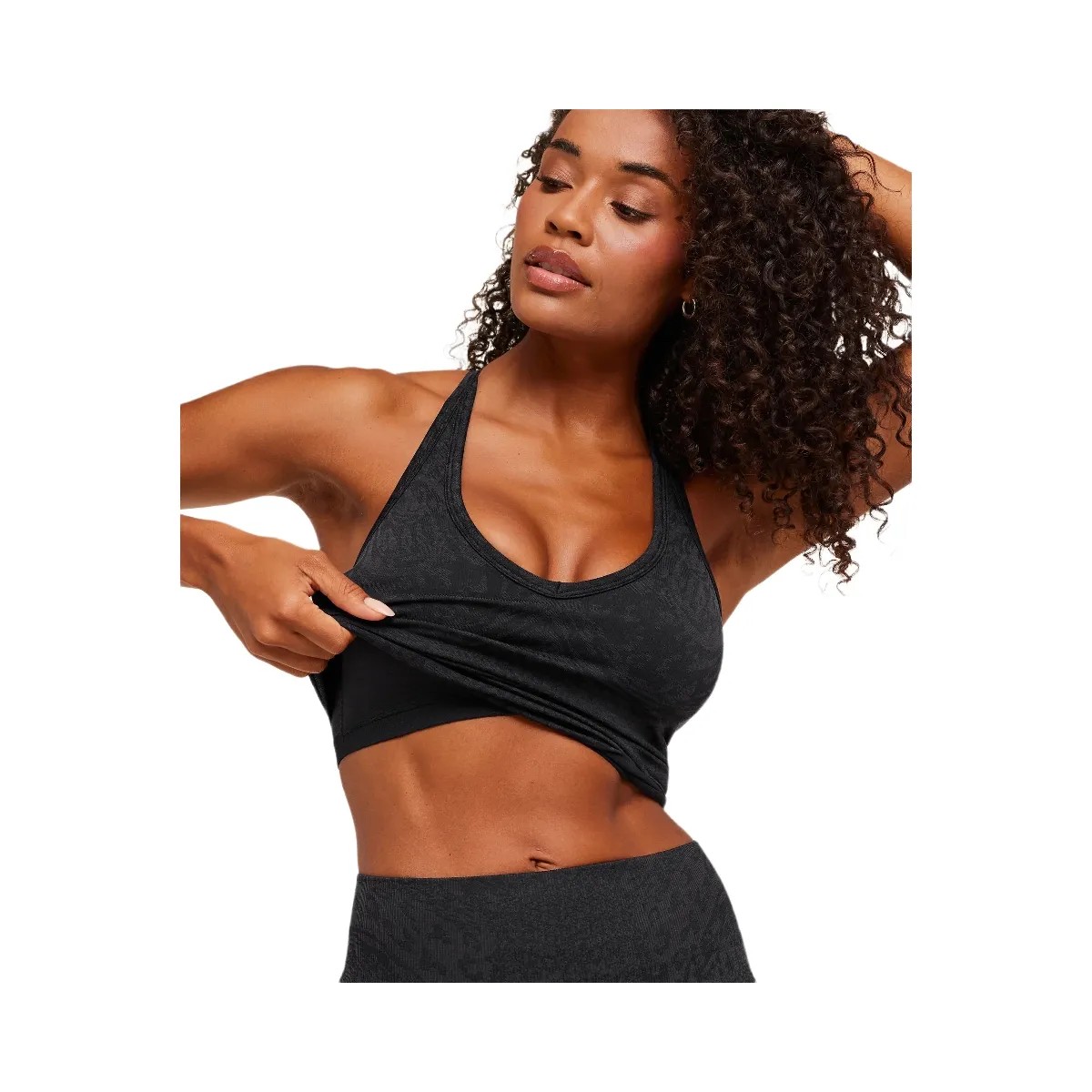 Gymshark Adapt Animal X Whitney Tank Top with Shelf "Black Asphalt Grey" - HypeFly India View 6