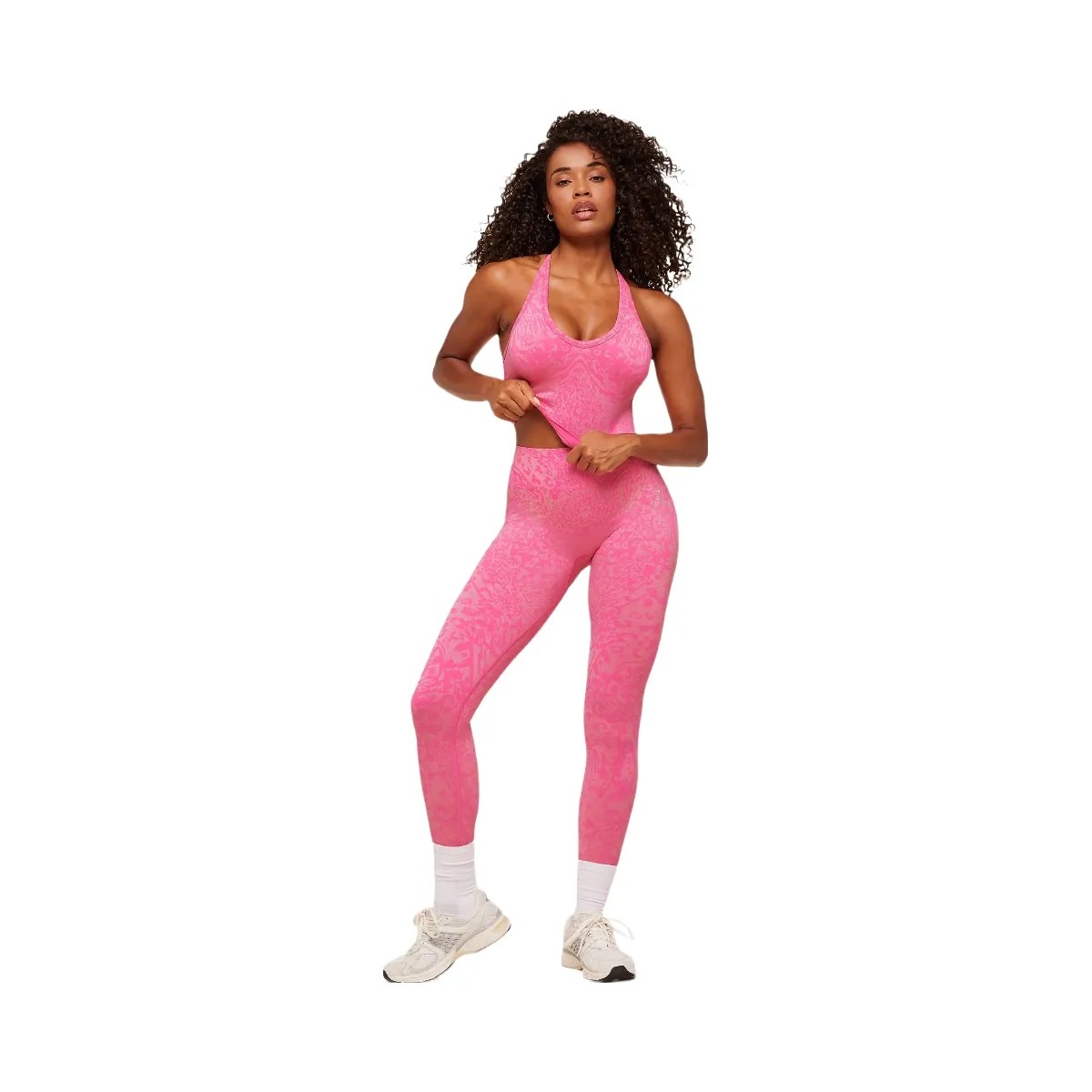 Gymshark Adapt Animal X Whitney Tank Top with Shelf "Electric Pink Sorbet Yellow" - HypeFly India View 5