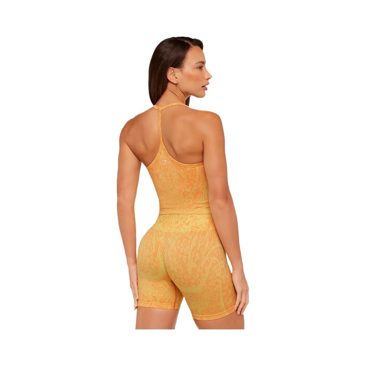 Gymshark Adapt Animal X Whitney Tank Top with Shelf "Sorbet Yellow Dayglow Peach" - HypeFly India View 3