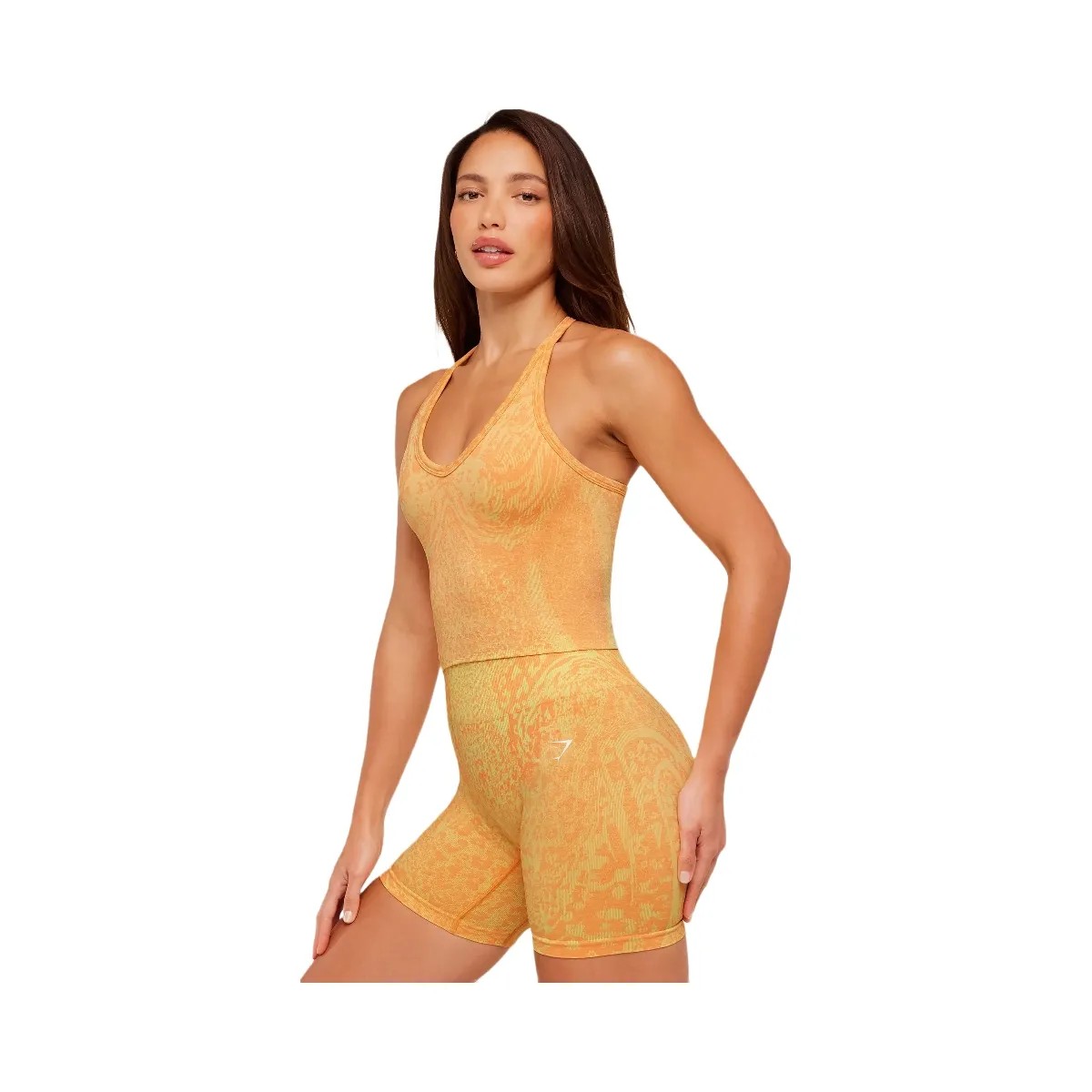Gymshark Adapt Animal X Whitney Tank Top with Shelf "Sorbet Yellow Dayglow Peach" - HypeFly India View 4