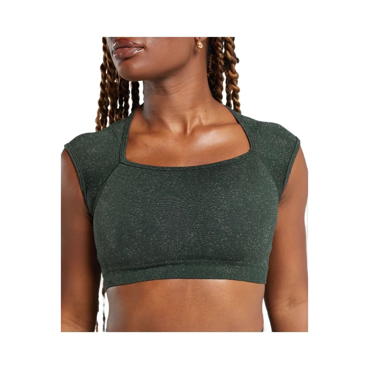 Gymshark Adapt Fleck Seamless Crop Top "Victory Green Unit Green" - HypeFly India View 6