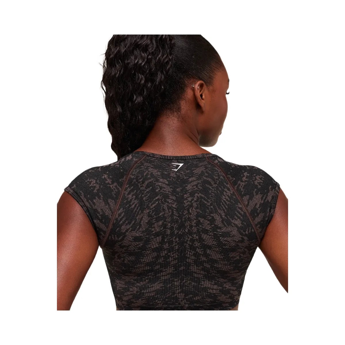 Gymshark Adapt Houndstooth Midi Top "Black Chestnut Pink" - HypeFly India View 6