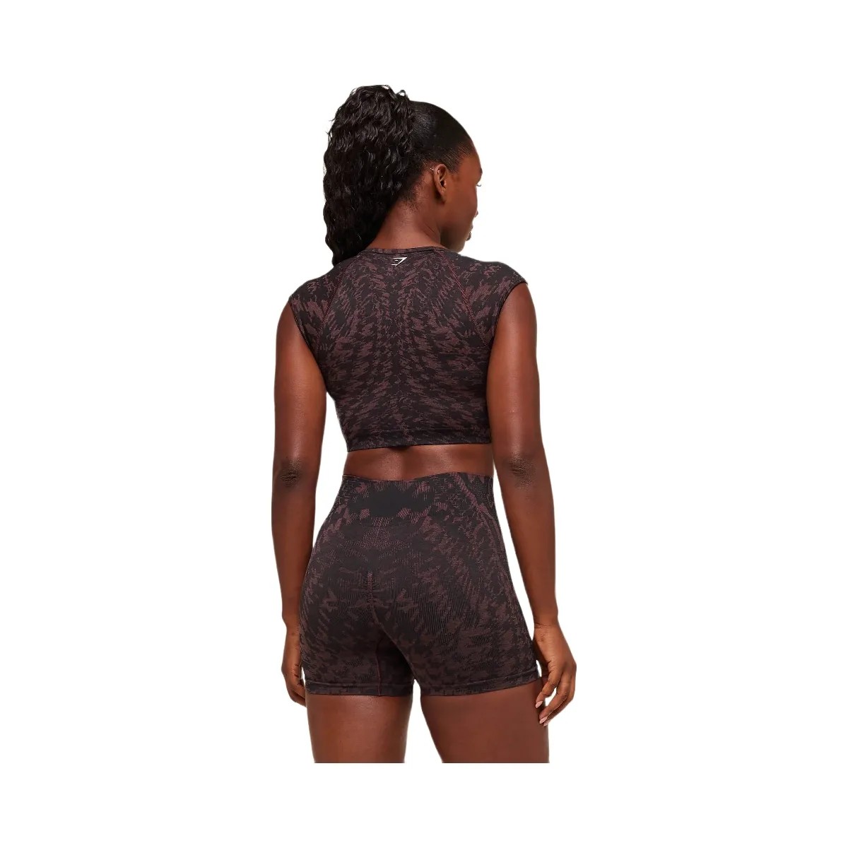 Gymshark Adapt Houndstooth Midi Top "Black Reset Pink" - HypeFly India View 2