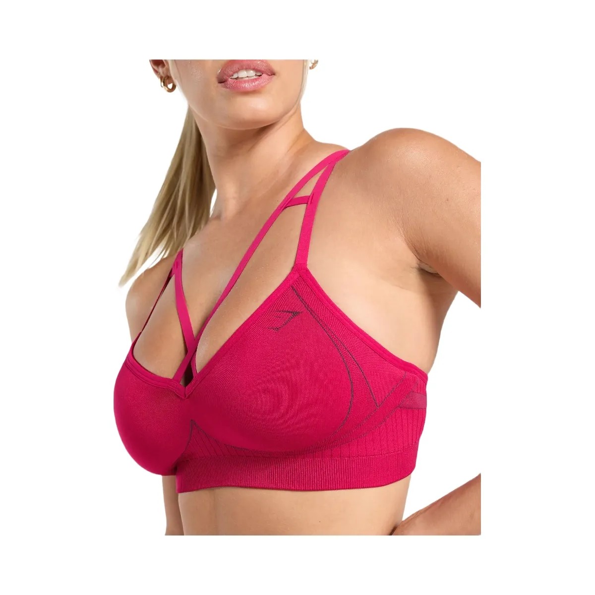 Gymshark Apex Contrast Sports Bra "Build Pink Asphalt Grey" - HypeFly India View 5