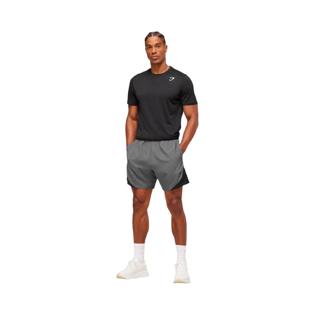 Gymshark Arrival Block 6" Shorts "Dark Grey" - HypeFly India View 3