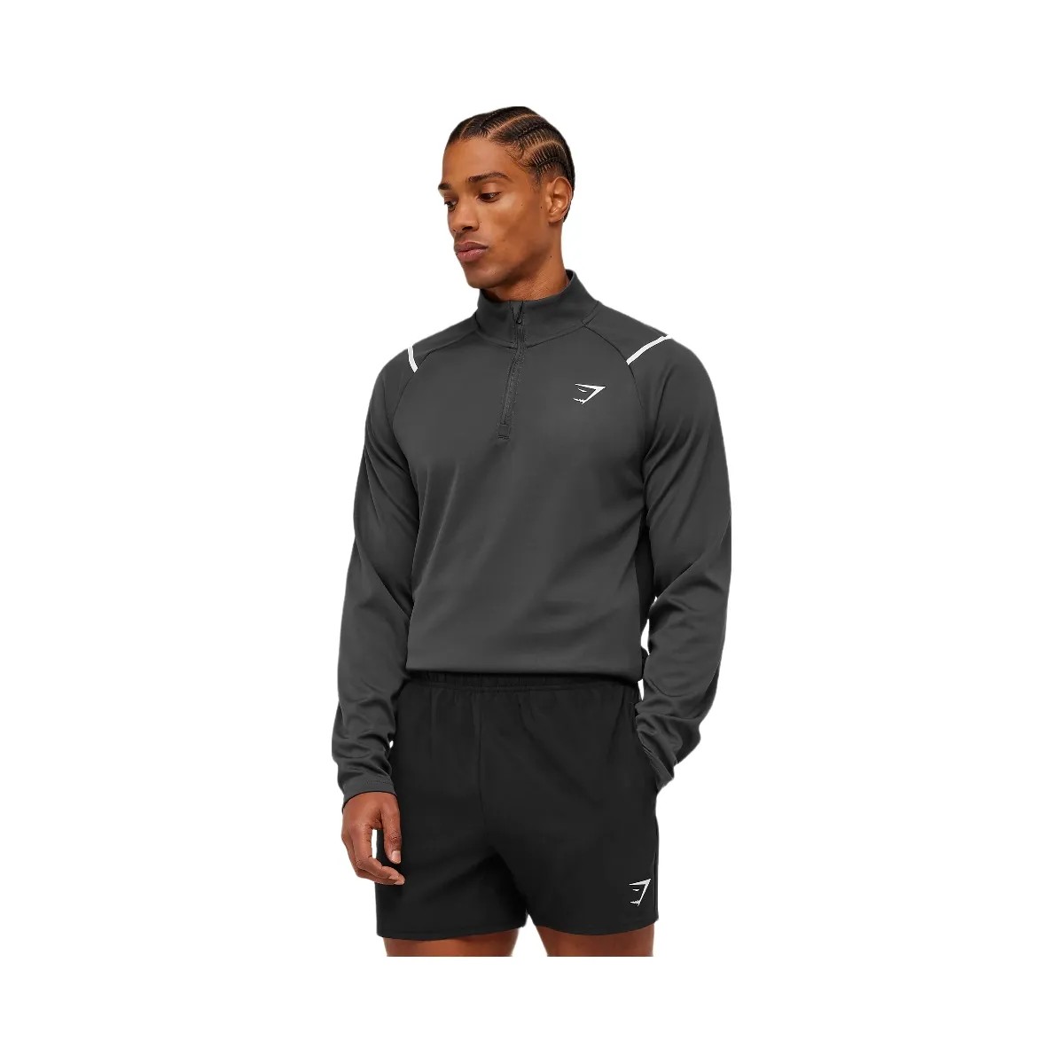 Gymshark Arrival Contrast 1/4 Zip "Grey Black" - HypeFly India View 3