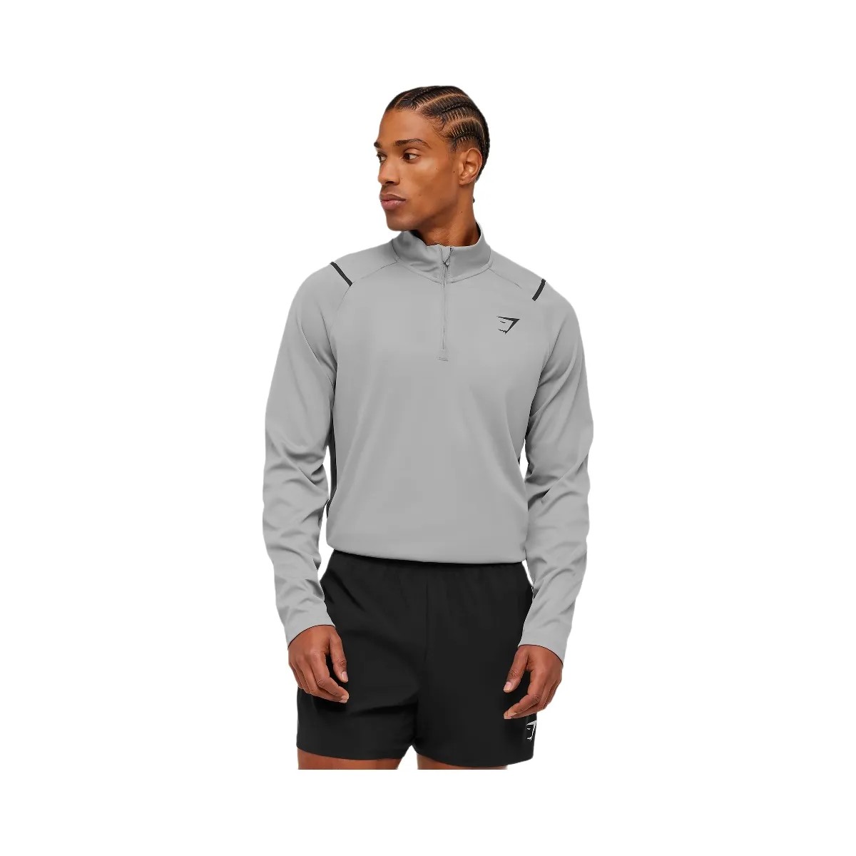 Gymshark Arrival Contrast 1/4 Zip "Smokey Grey Grey" - HypeFly India View 1