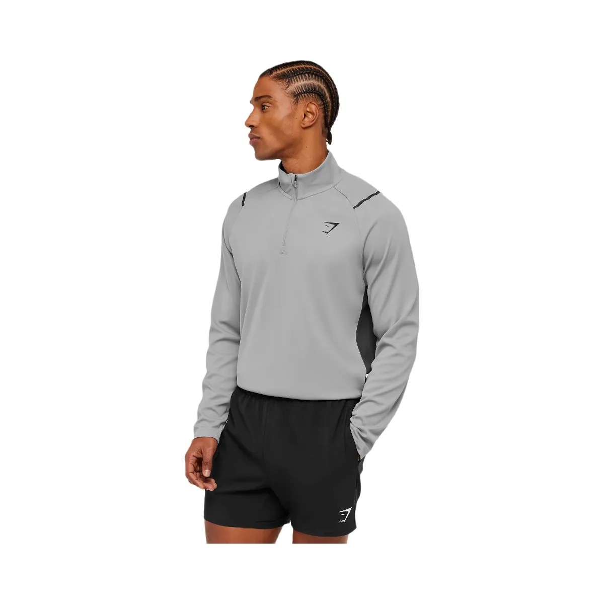 Gymshark Arrival Contrast 1/4 Zip "Smokey Grey Grey" - HypeFly India View 3