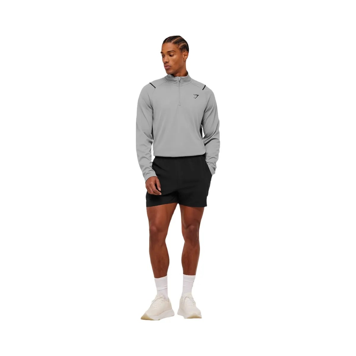 Gymshark Arrival Contrast 1/4 Zip "Smokey Grey Grey" - HypeFly India View 5