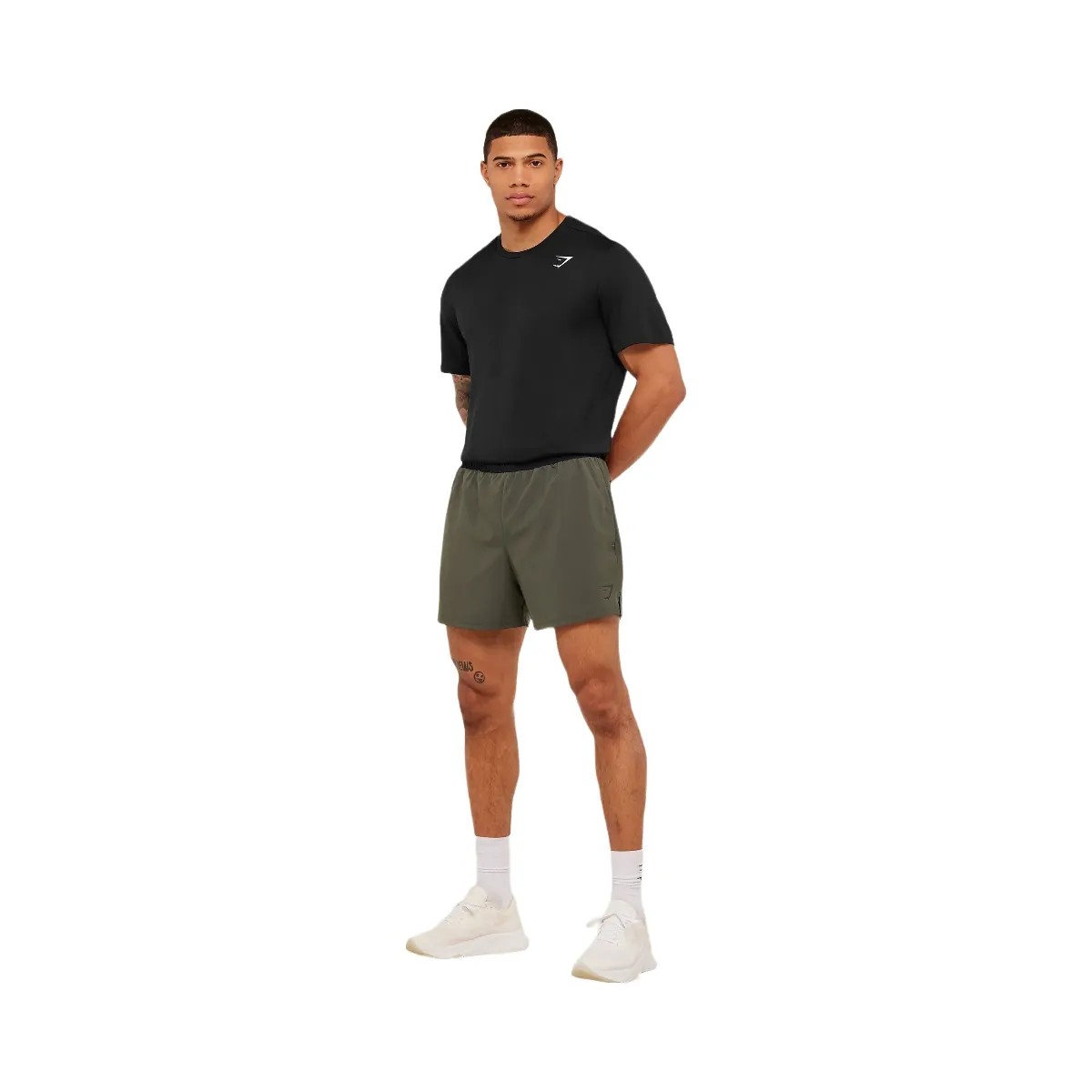 Gymshark Arrival Contrast Shorts "Strength Green Black" - HypeFly India View 4