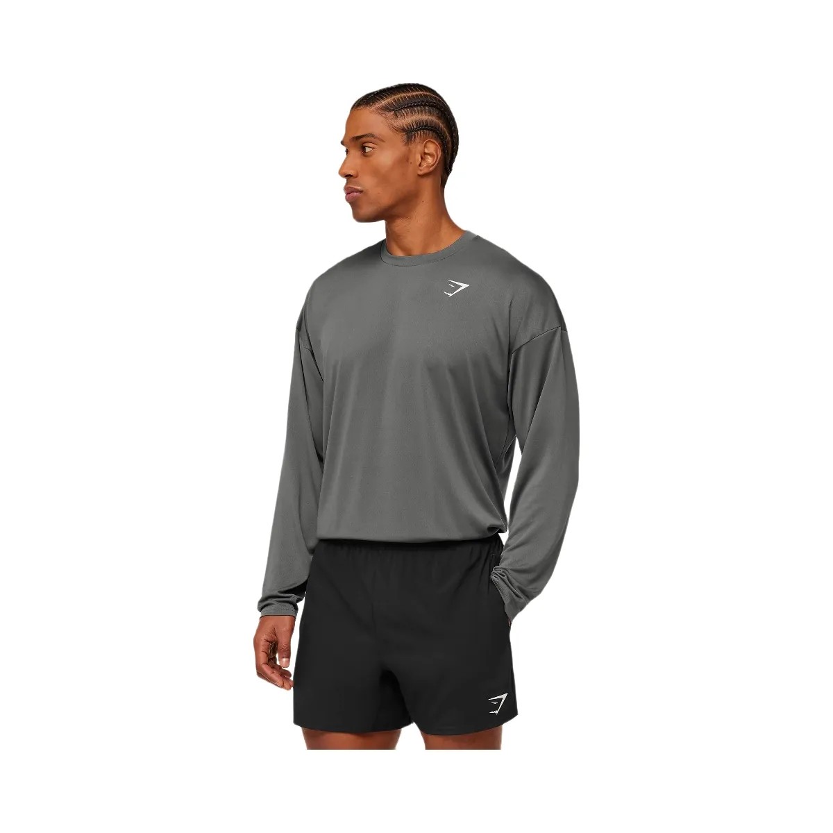 Gymshark Arrival Oversized Long Sleeve T-Shirt "Silhouette Grey" - HypeFly India View 2