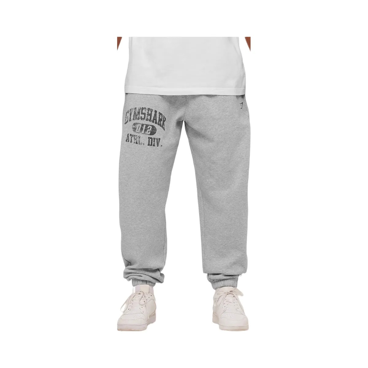Gymshark Athletic Division Graphic Joggers "Light Grey Core Marl" - HypeFly India View 1