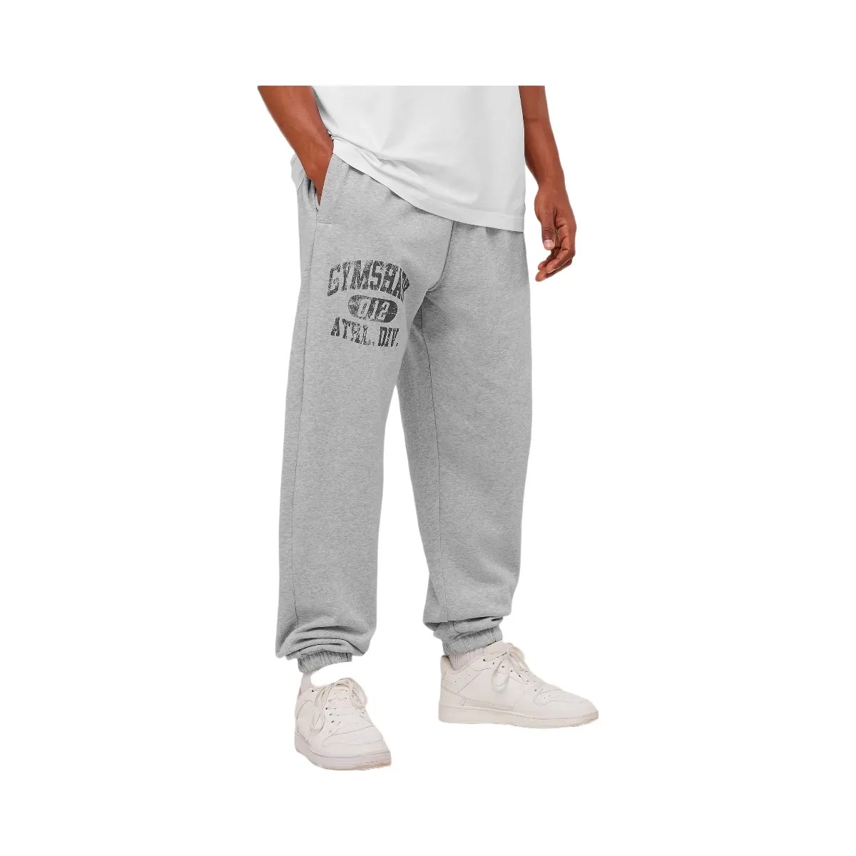 Gymshark Athletic Division Graphic Joggers "Light Grey Core Marl" - HypeFly India View 3