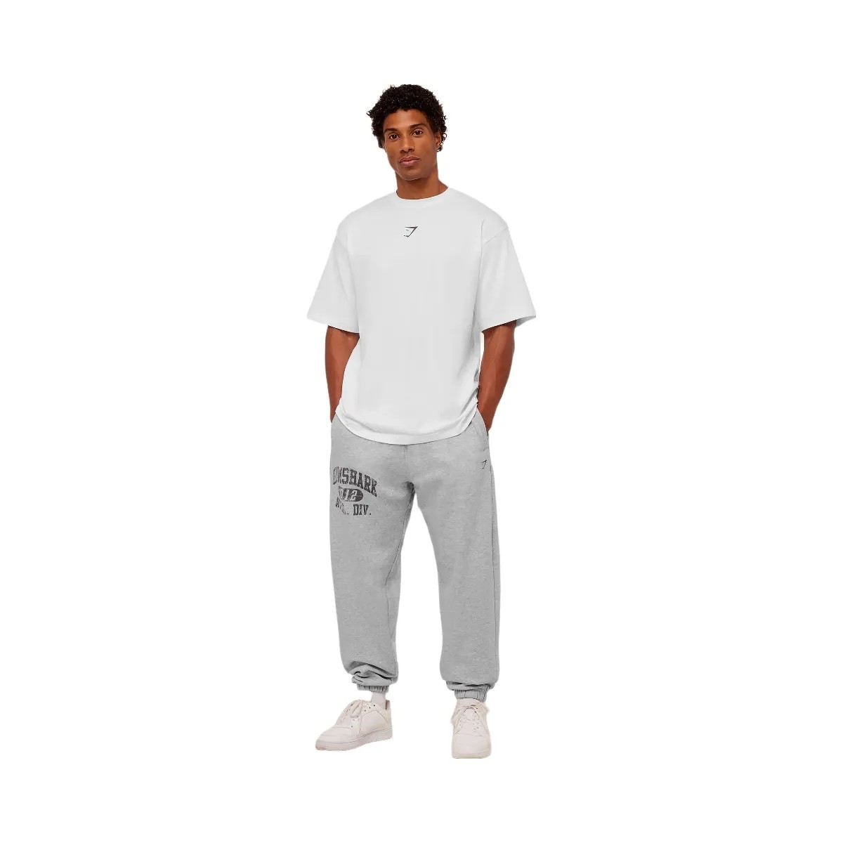 Gymshark Athletic Division Graphic Joggers "Light Grey Core Marl" - HypeFly India View 4