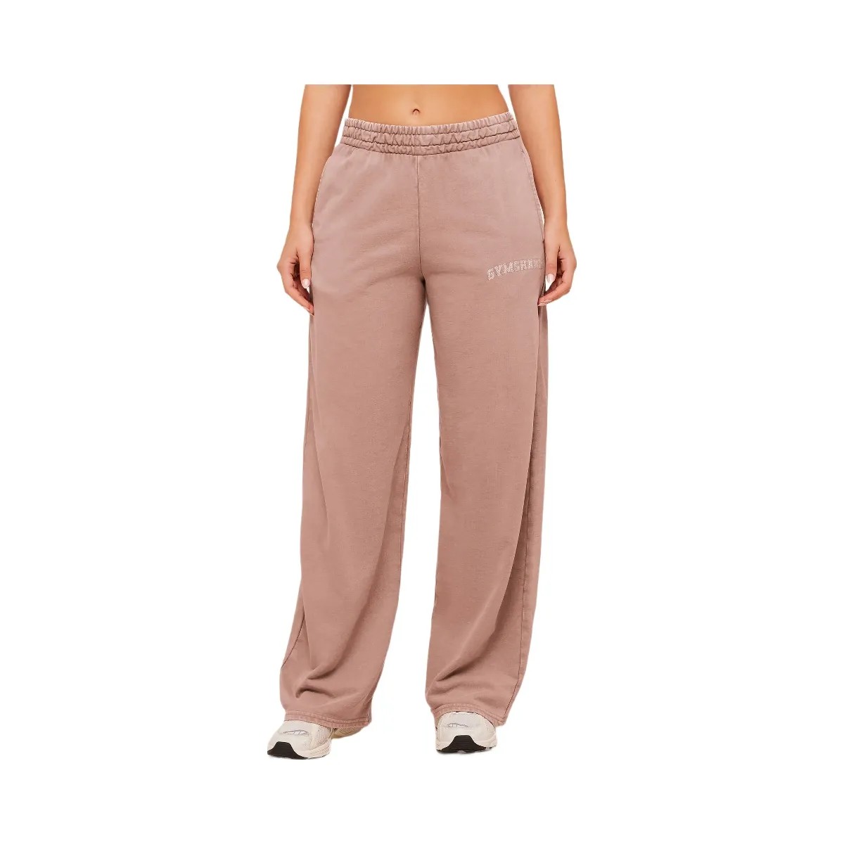 Gymshark Chainstitch Graphic Wide Leg Joggers "Chestnut Pink Wash" - HypeFly India View 1