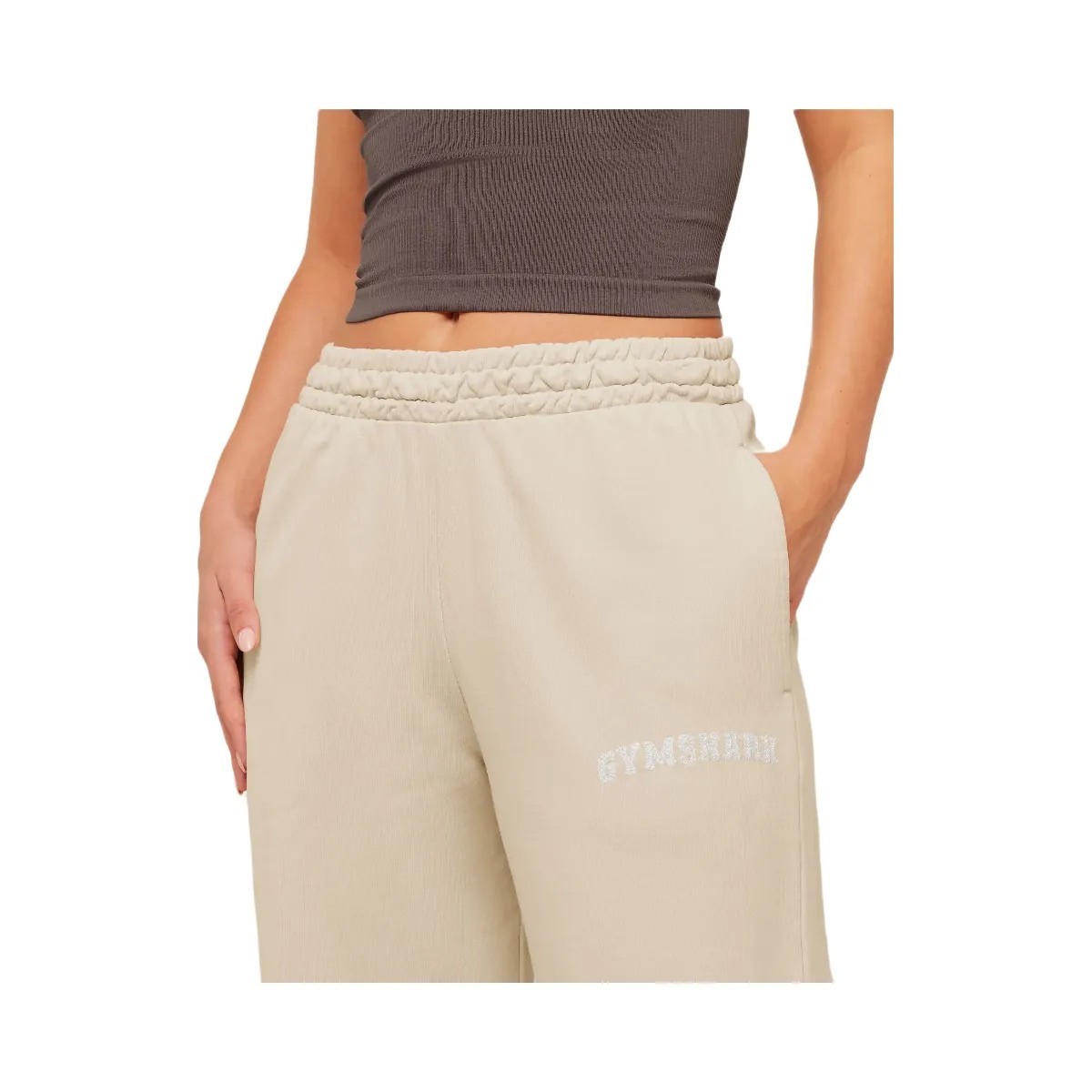 Gymshark Chainstitch Graphic Wide Leg Joggers "Pebble Grey Wash" - HypeFly India View 5