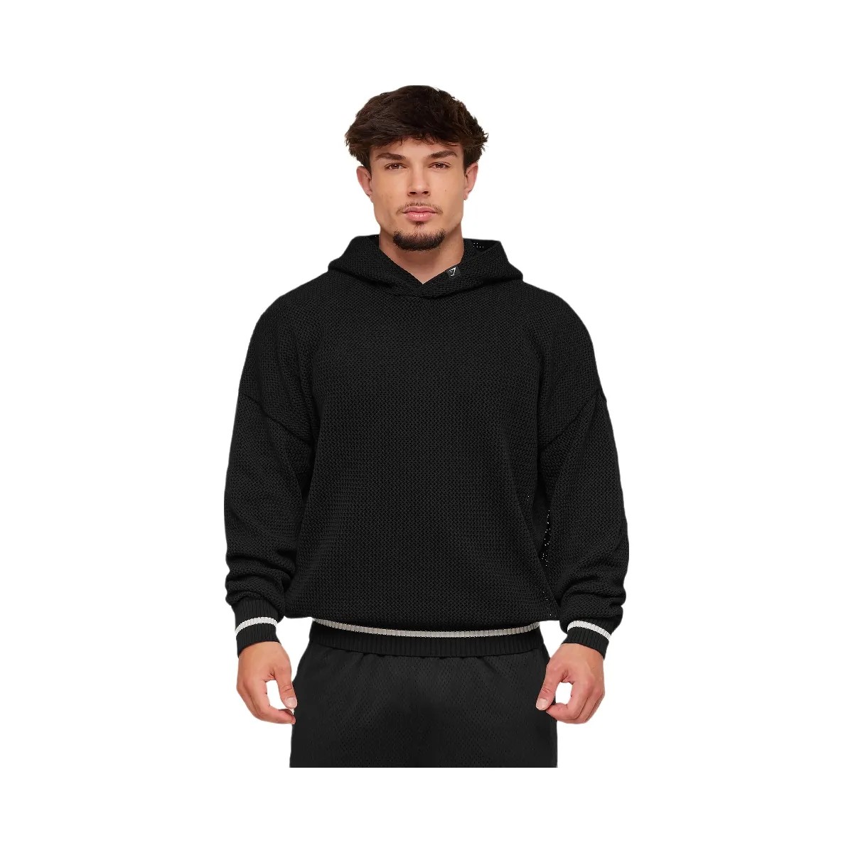Gymshark Collective Crochet Style Hoodie "Black" - HypeFly India View 1
