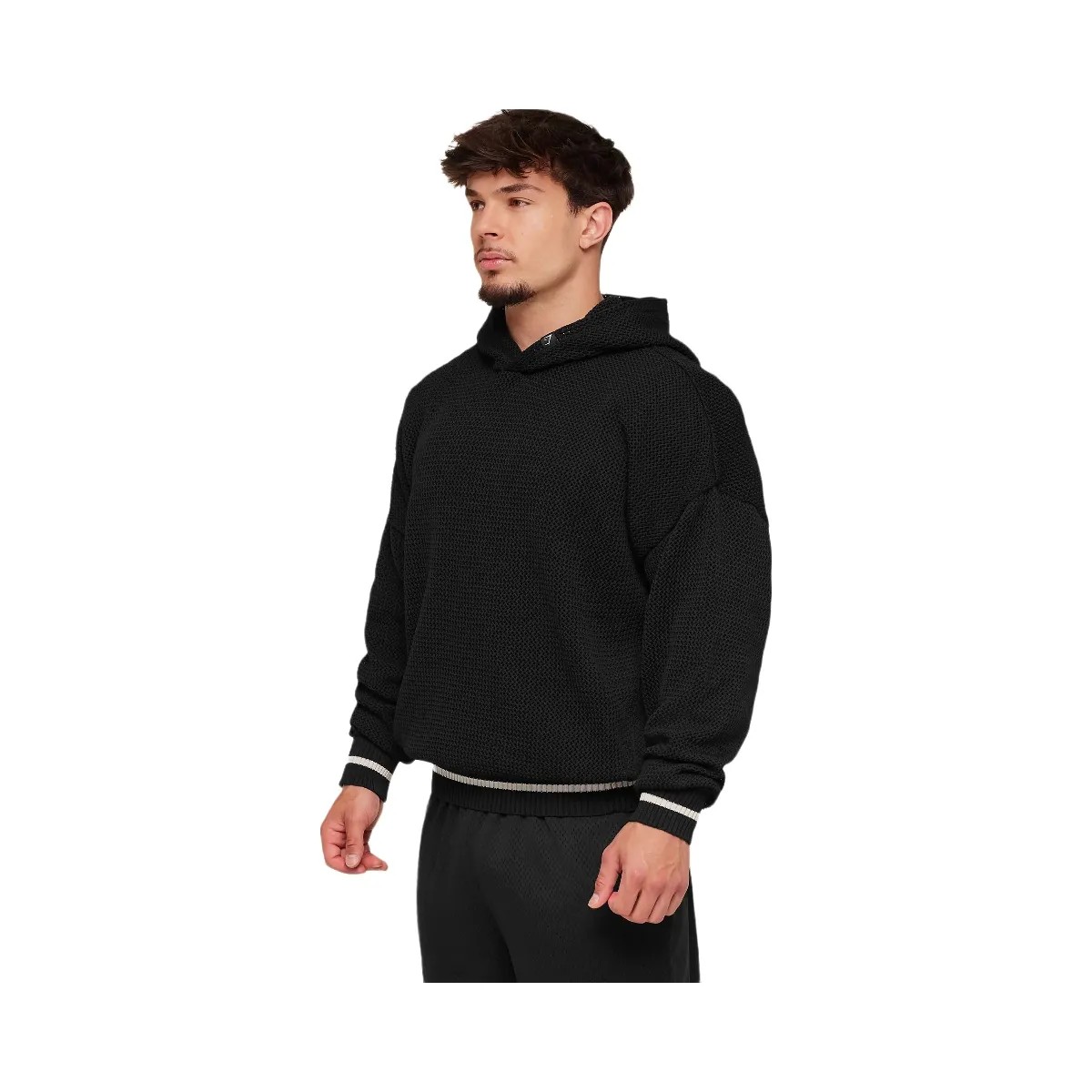 Gymshark Collective Crochet Style Hoodie "Black" - HypeFly India View 6