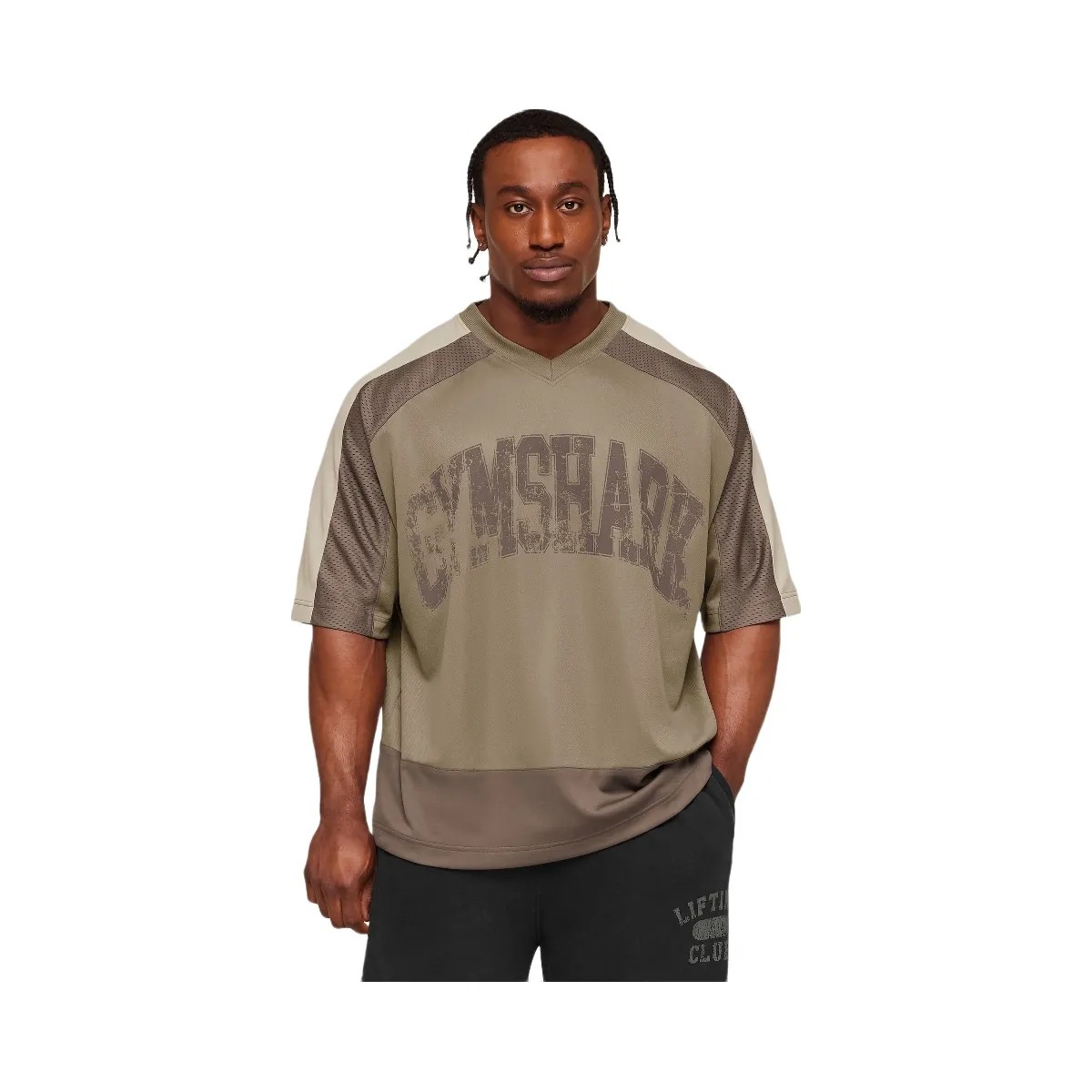 Gymshark Collective Mesh Wordmark Jersey "Lifestyle Brown Soft Brown Pebble Grey" - HypeFly India View 1
