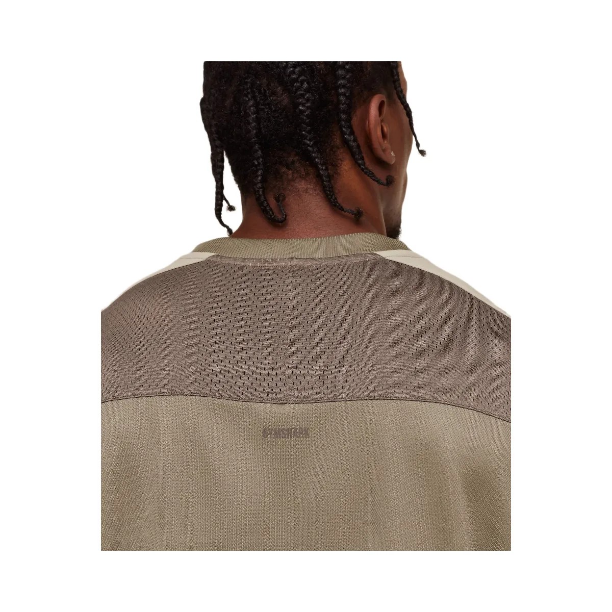 Gymshark Collective Mesh Wordmark Jersey "Lifestyle Brown Soft Brown Pebble Grey" - HypeFly India View 6
