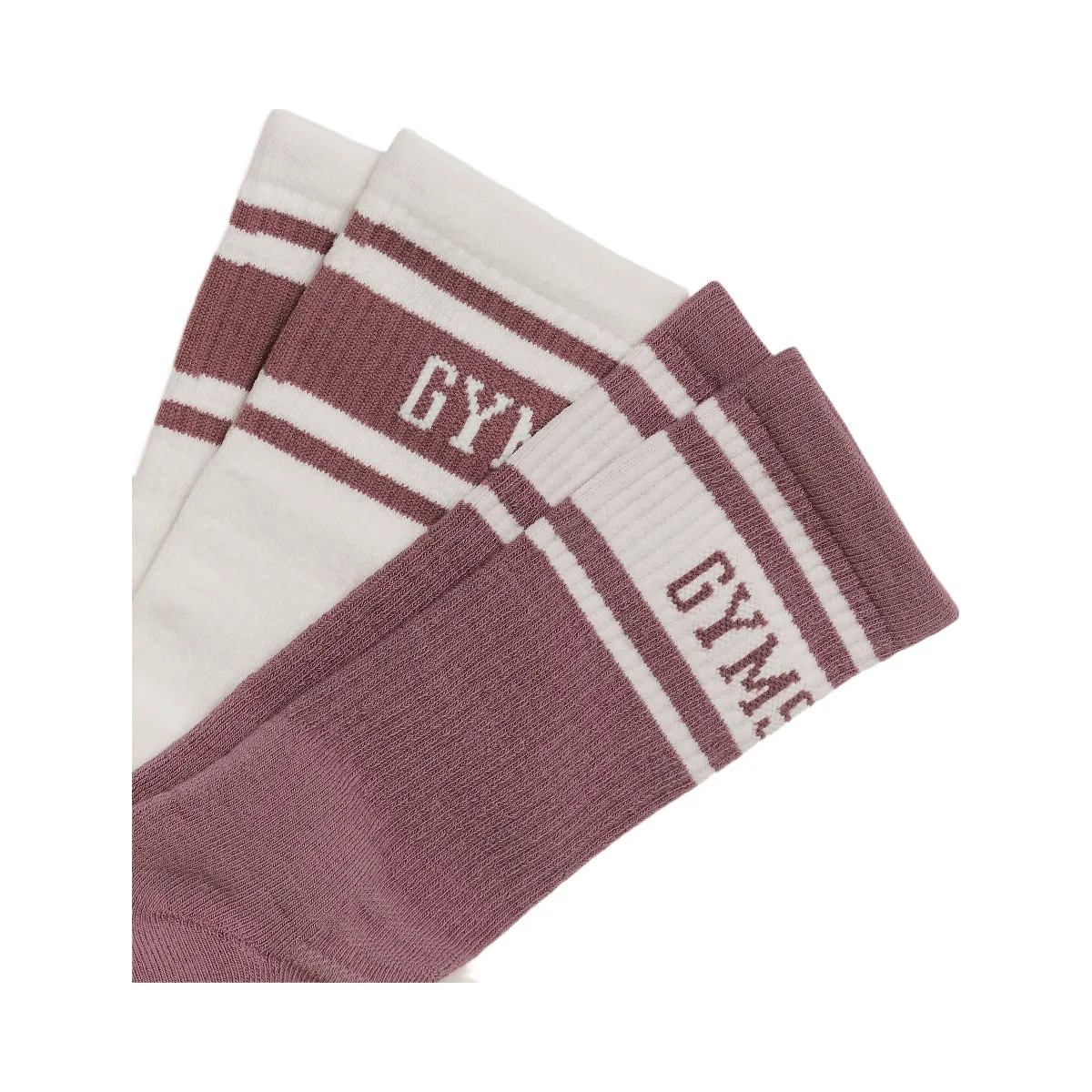 Gymshark Collegiate Crew Sock 2pk "Calm Pink" - HypeFly India View 2