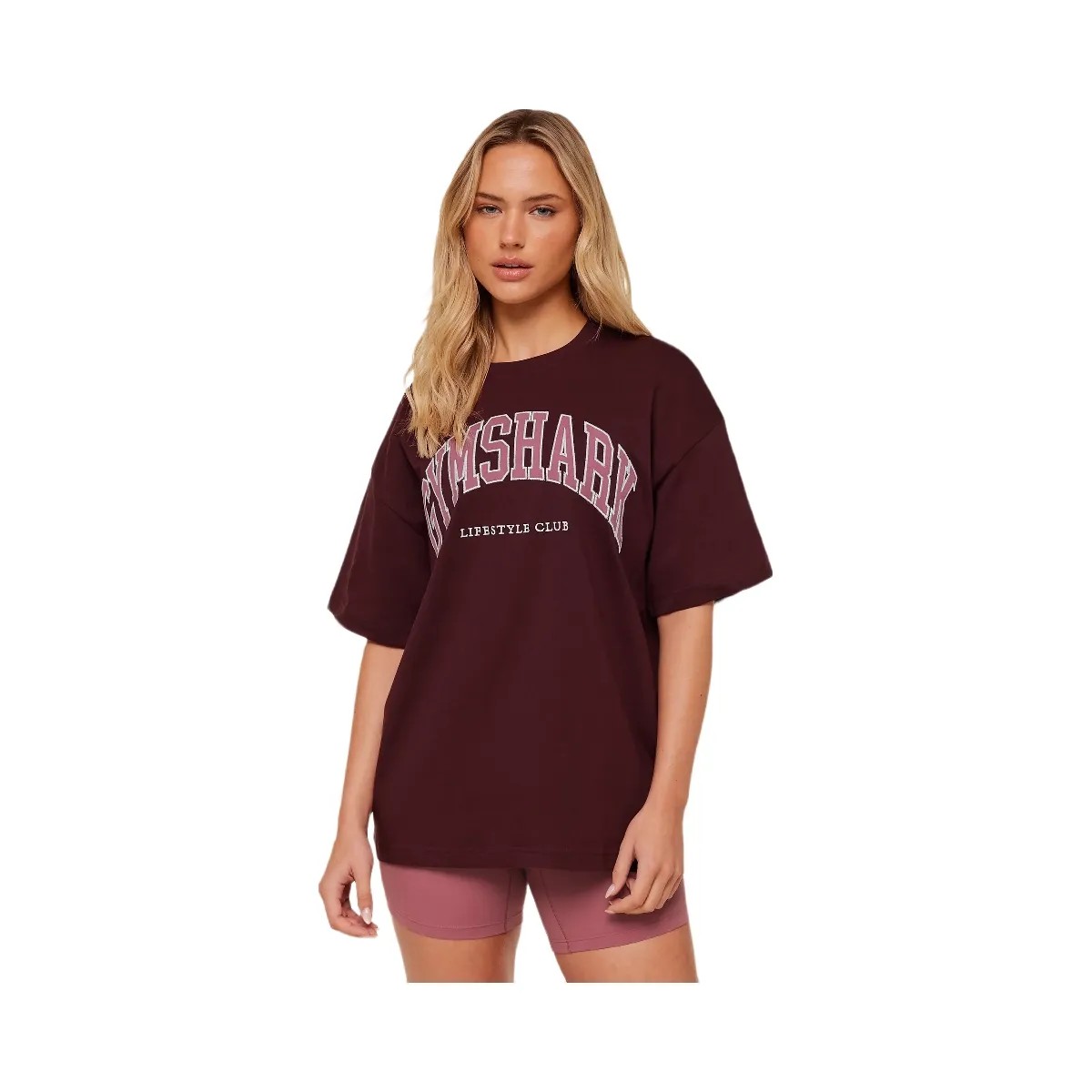 Gymshark Collegiate Graphic T-Shirt "GS Rich Maroon" - HypeFly India View 1