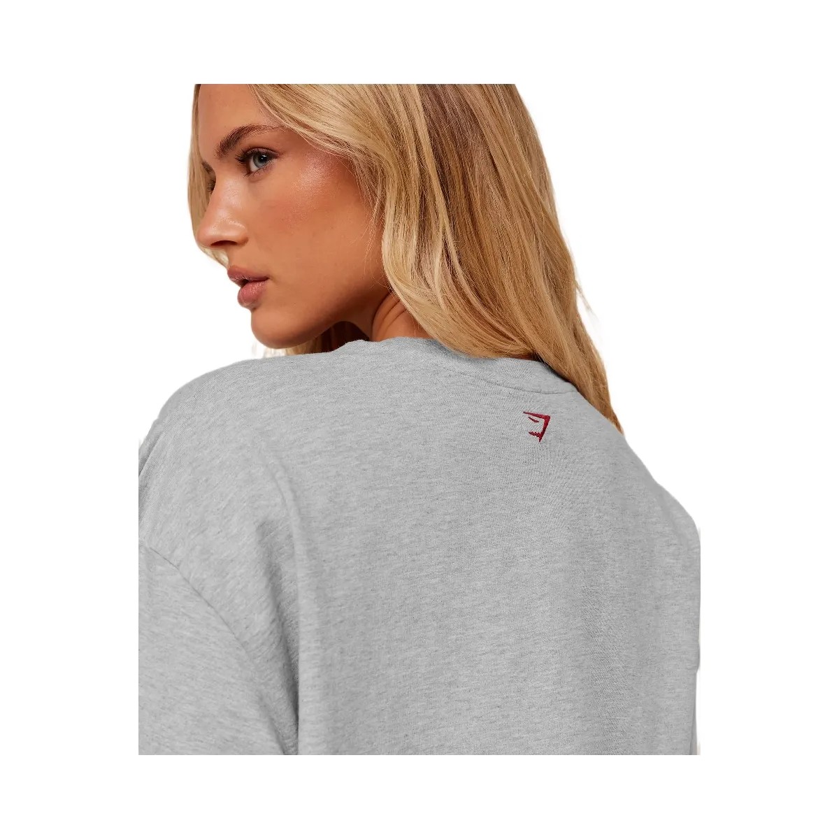 Gymshark Collegiate Graphic T-Shirt "Light Grey Core Marl GS Sets Red" - HypeFly India View 6