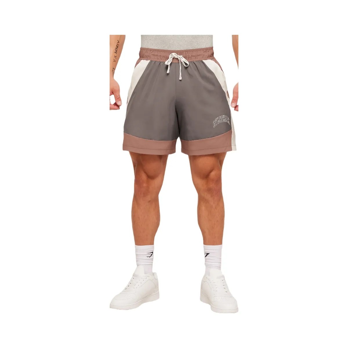 Gymshark Collegiate Tech Shorts "Taupe Brown" - HypeFly India View 1