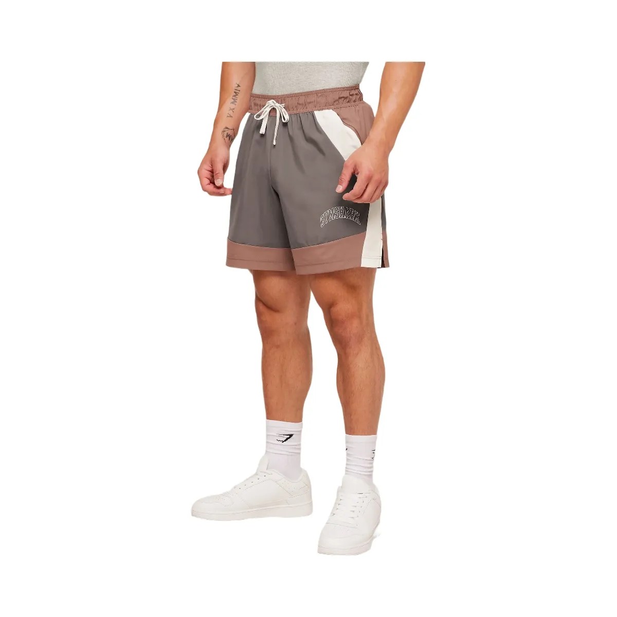 Gymshark Collegiate Tech Shorts "Taupe Brown" - HypeFly India View 4