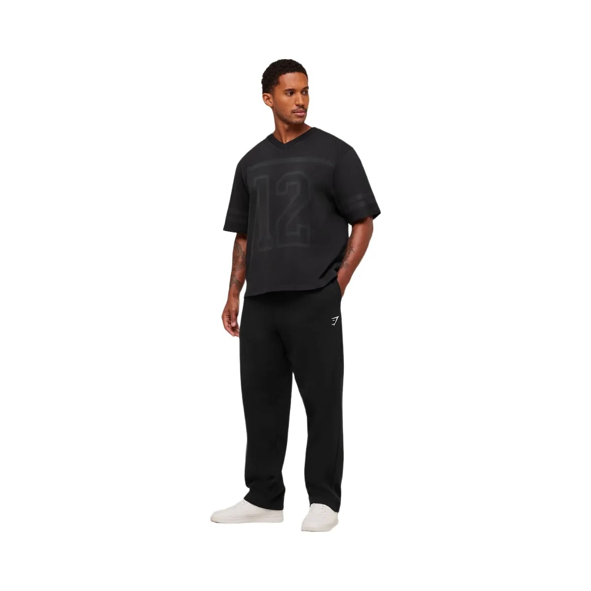 Gymshark Collegiate Washed Jersey T-Shirt "Black" - HypeFly India View 2