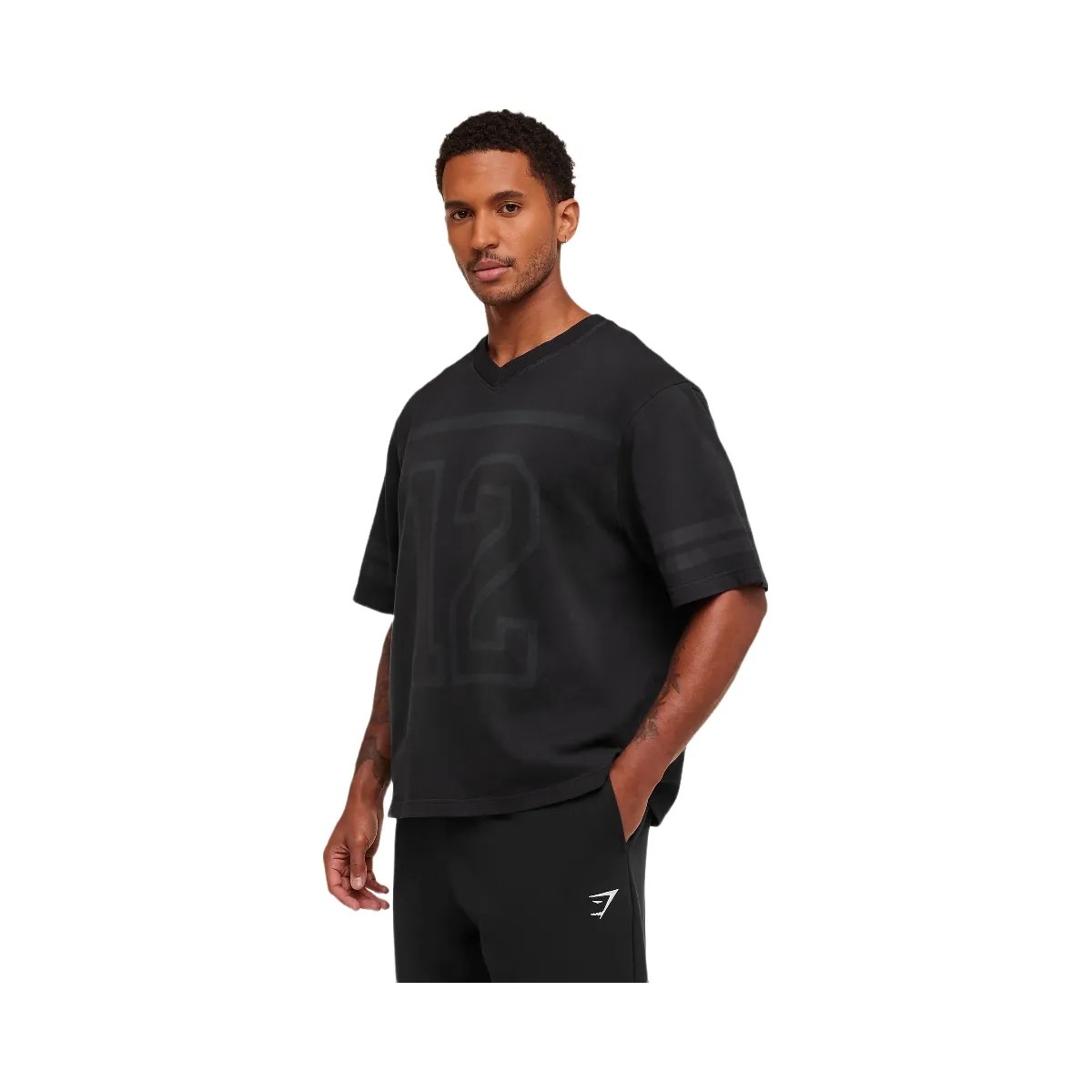 Gymshark Collegiate Washed Jersey T-Shirt "Black" - HypeFly India View 4