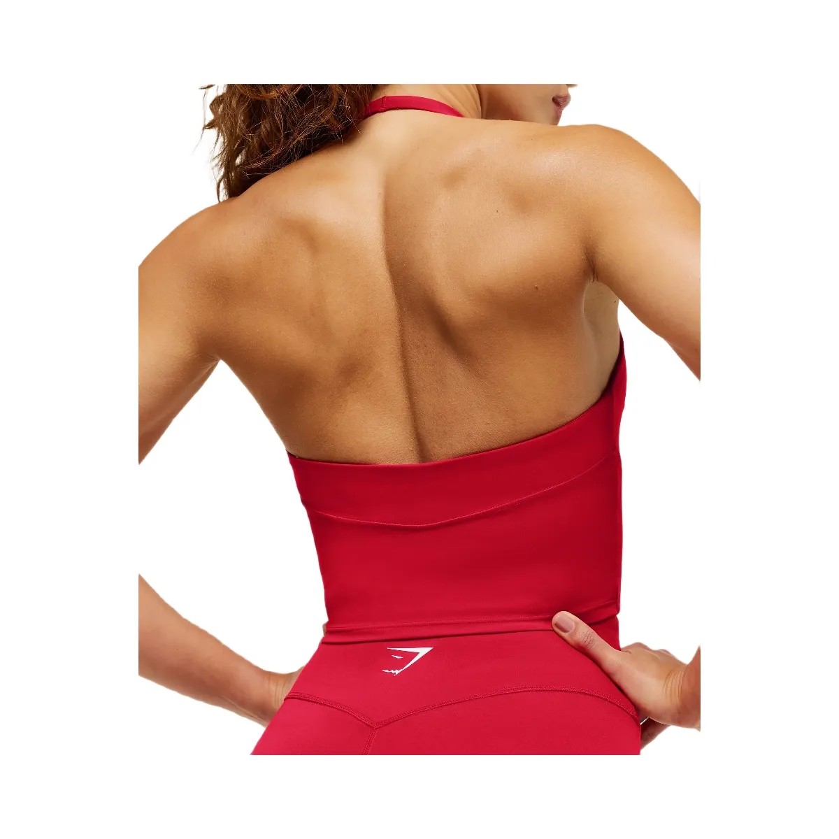 Gymshark Colour Block Halter Neck Tank With Shelf "Carmine Red" - HypeFly India View 5