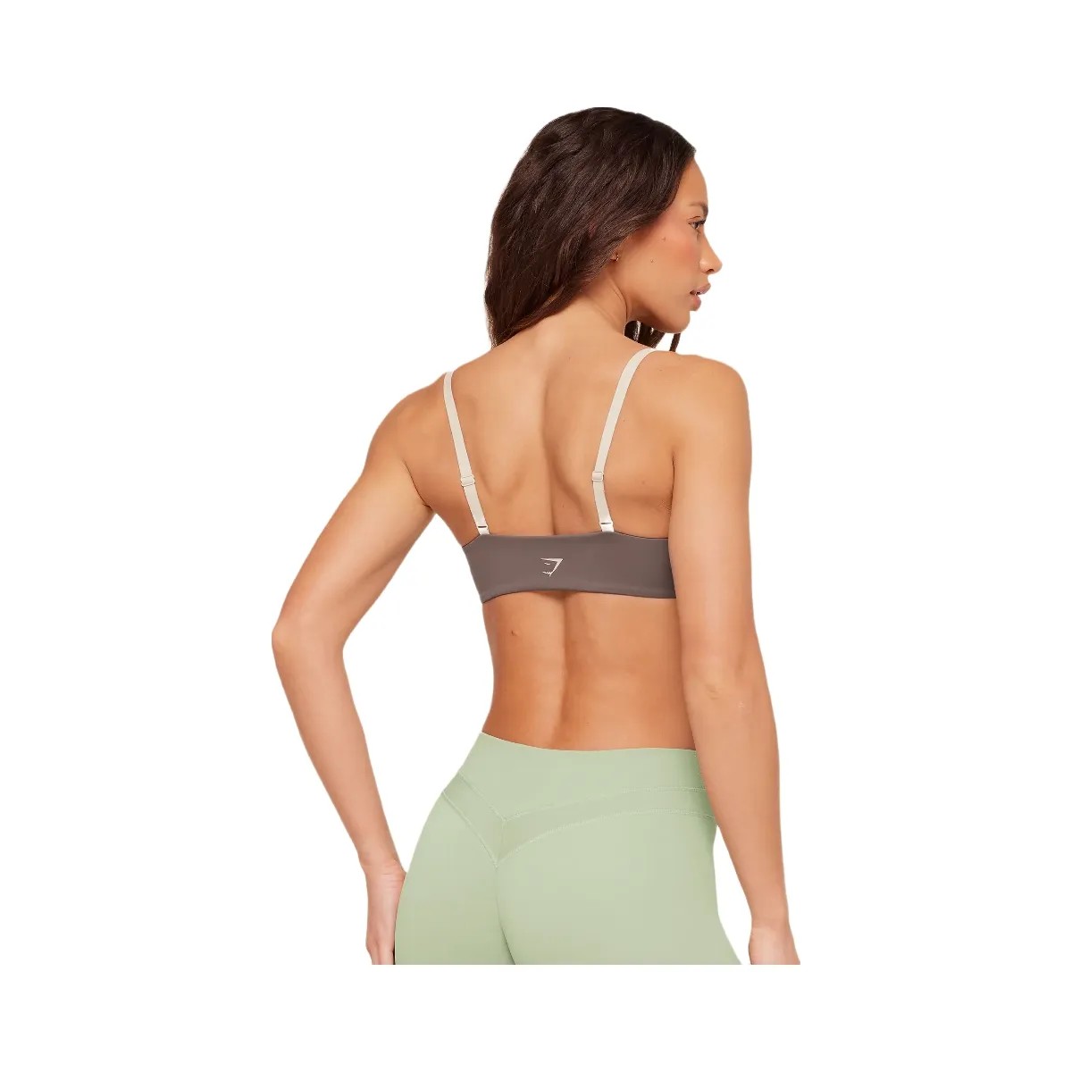 Gymshark Colour Block Sports Bra "Cool Brown Pebble Grey" - HypeFly India View 2