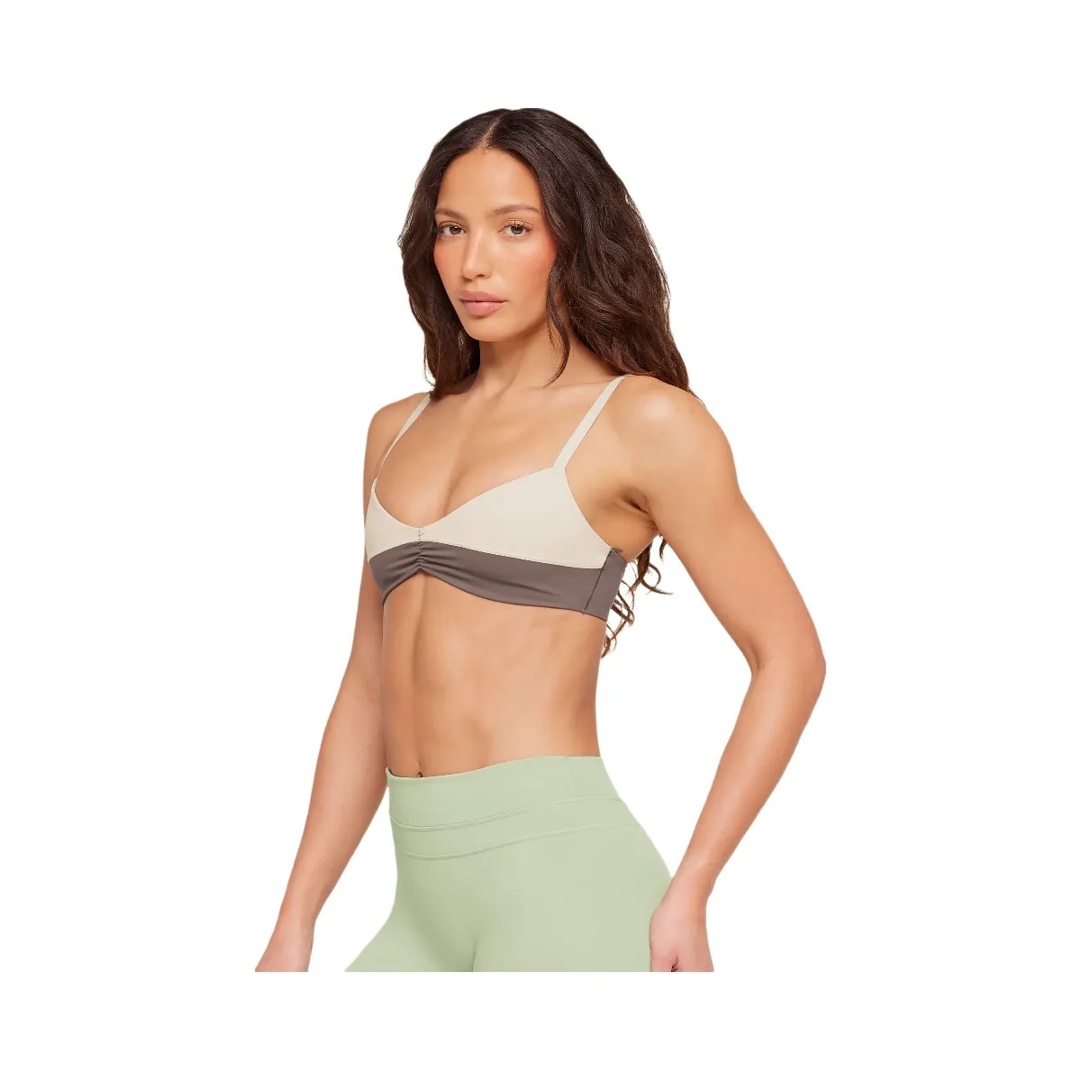 Gymshark Colour Block Sports Bra "Cool Brown Pebble Grey" - HypeFly India View 3