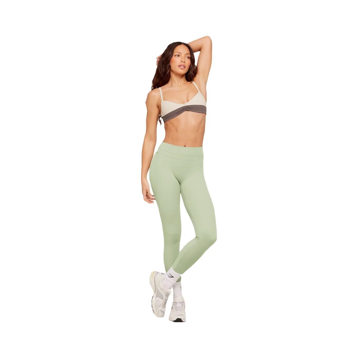 Gymshark Colour Block Sports Bra "Cool Brown Pebble Grey" - HypeFly India View 4