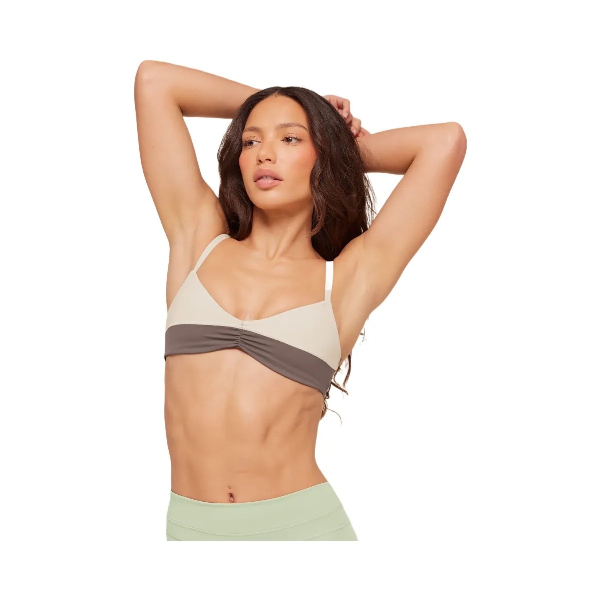 Gymshark Colour Block Sports Bra "Cool Brown Pebble Grey" - HypeFly India View 6