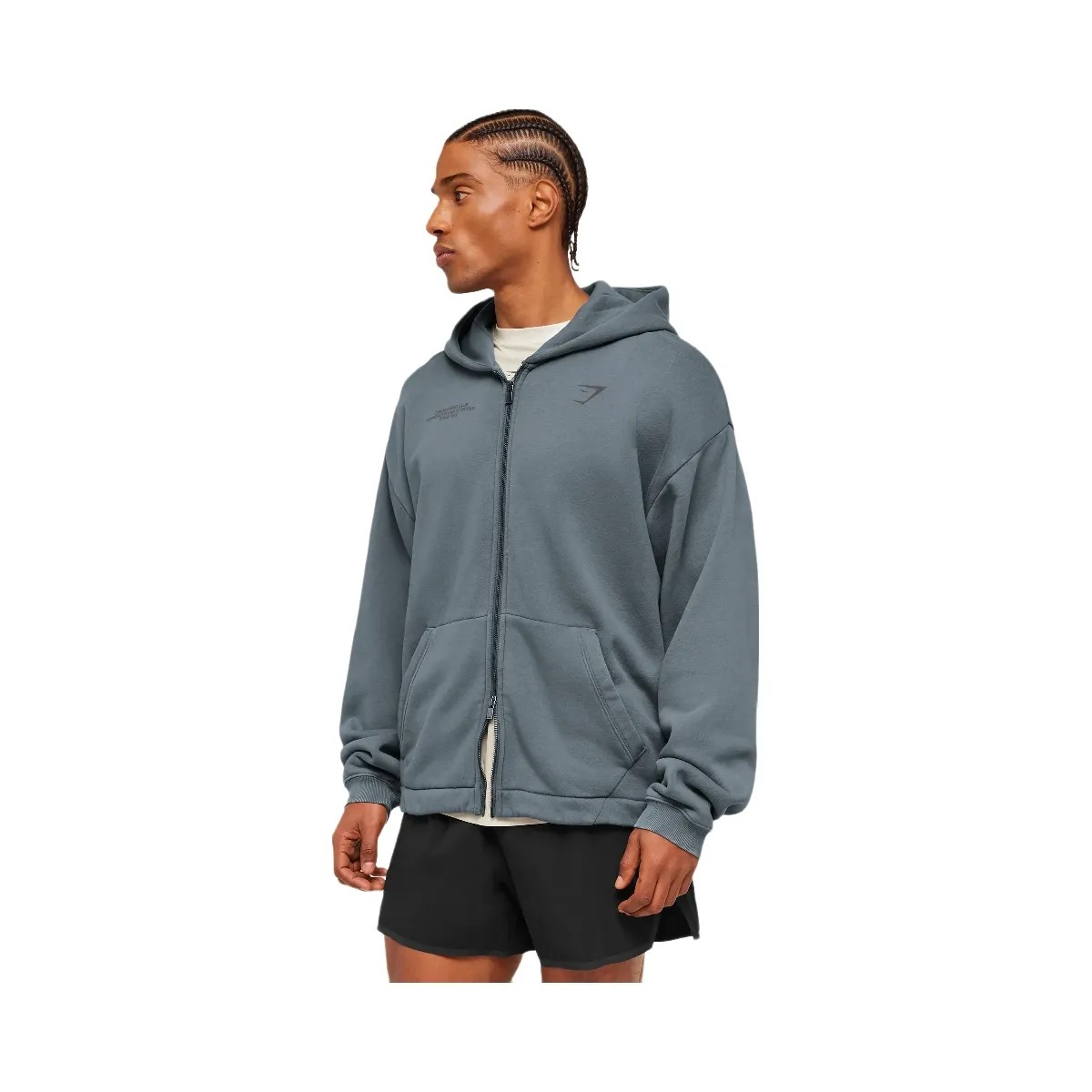 Gymshark Conditioning Club Washed Zip Through Hoodie "Iron Blue Wash" - HypeFly India View 4