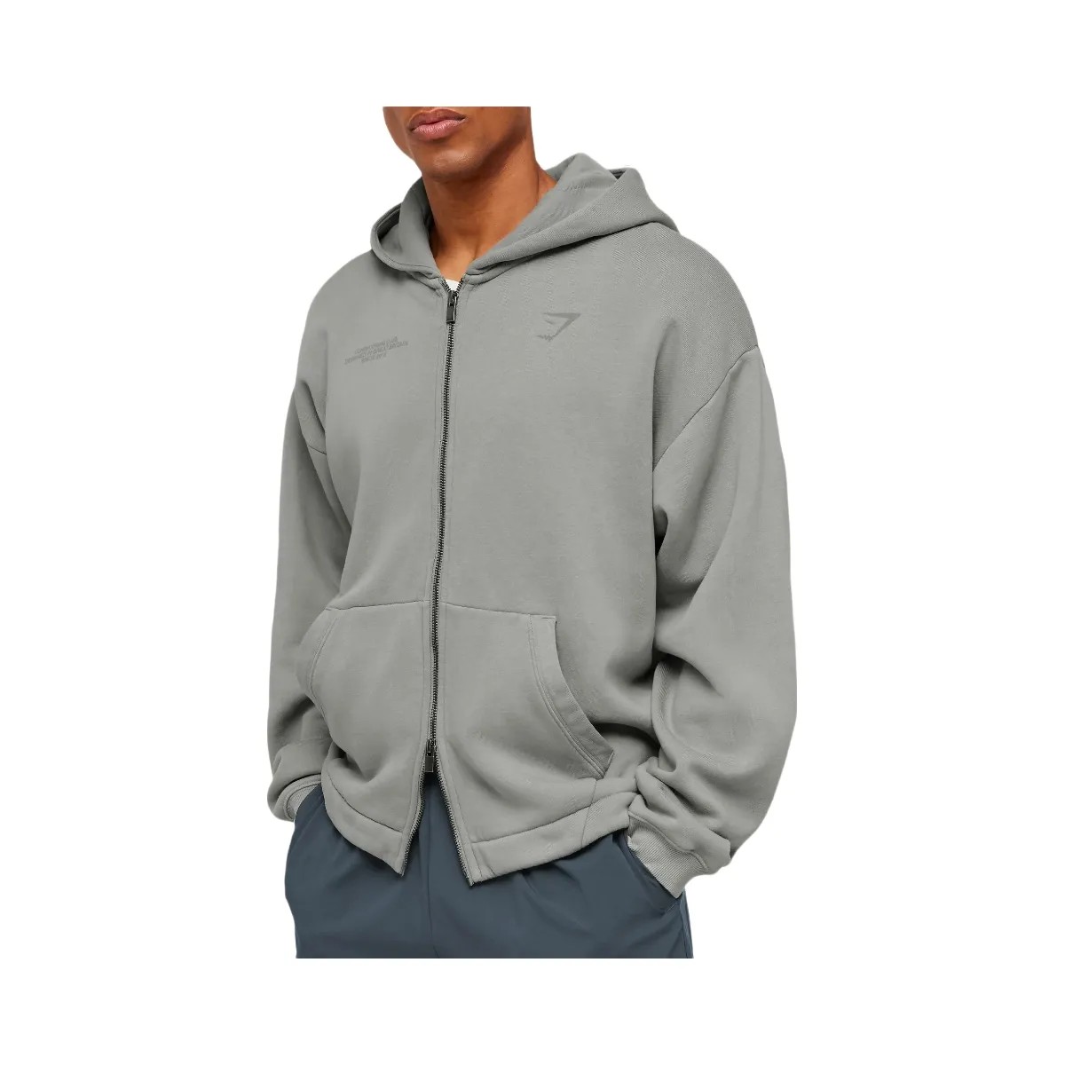 Gymshark Conditioning Club Washed Zip Through Hoodie "Smokey Grey Wash" - HypeFly India View 2