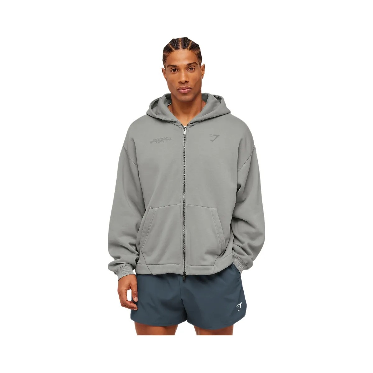 Gymshark Conditioning Club Washed Zip Through Hoodie "Smokey Grey Wash" - HypeFly India View 3
