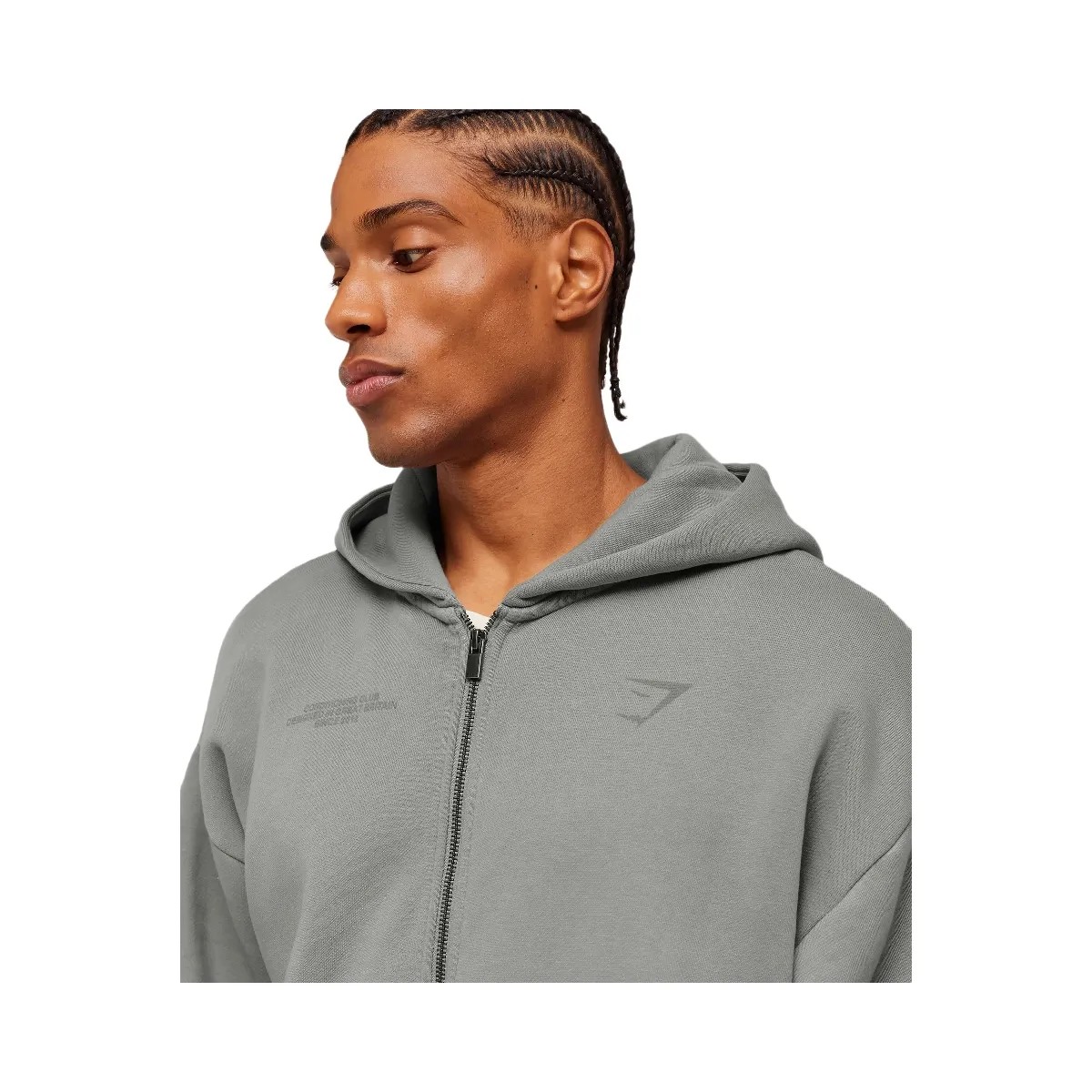 Gymshark Conditioning Club Washed Zip Through Hoodie "Smokey Grey Wash" - HypeFly India View 5