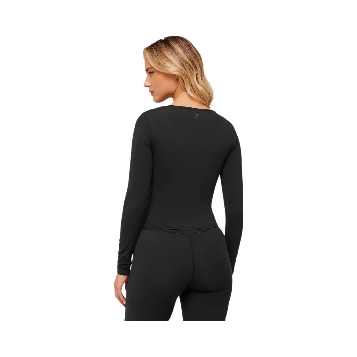 Gymshark Corset Long Sleeve Crop Top "GS Black" - HypeFly India View 2