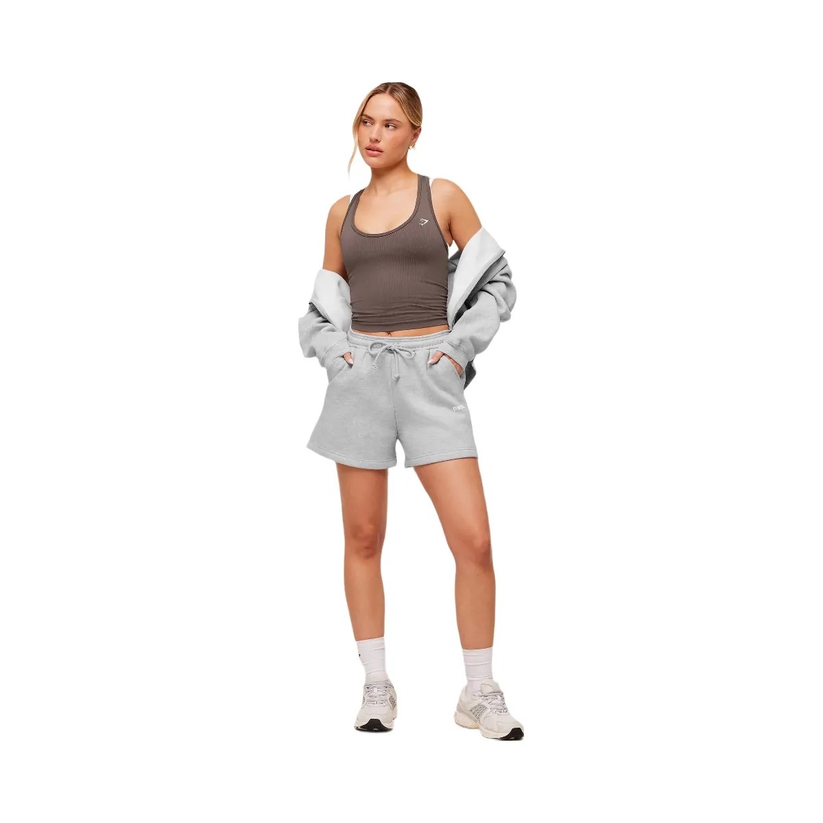 Gymshark Cosy Luxe Shorts "Bros Soft Grey Marl" - HypeFly India View 4