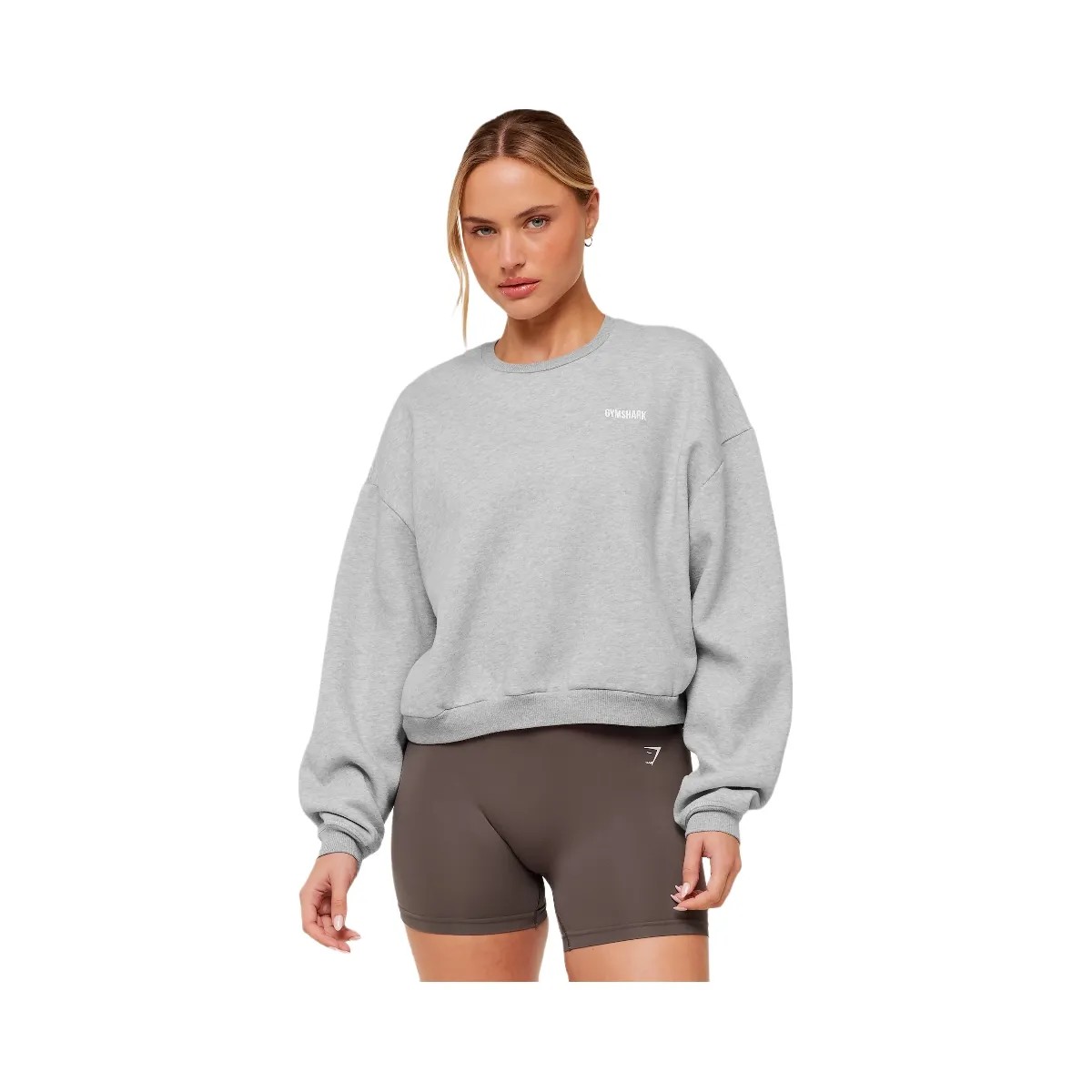 Gymshark Cosy Luxe Sweatshirt "Bros Soft Grey Marl" - HypeFly India View 1