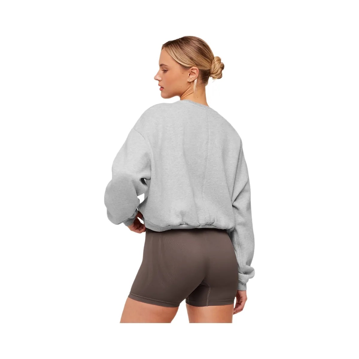Gymshark Cosy Luxe Sweatshirt "Bros Soft Grey Marl" - HypeFly India View 2