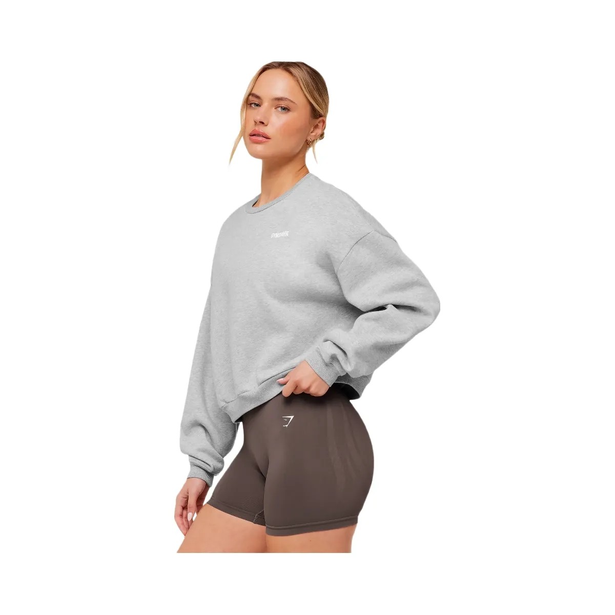 Gymshark Cosy Luxe Sweatshirt "Bros Soft Grey Marl" - HypeFly India View 3