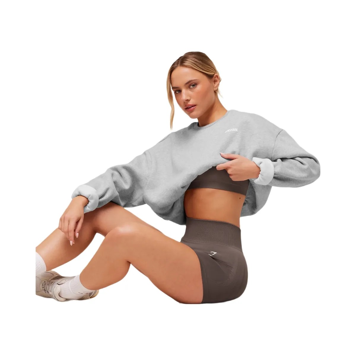 Gymshark Cosy Luxe Sweatshirt "Bros Soft Grey Marl" - HypeFly India View 4