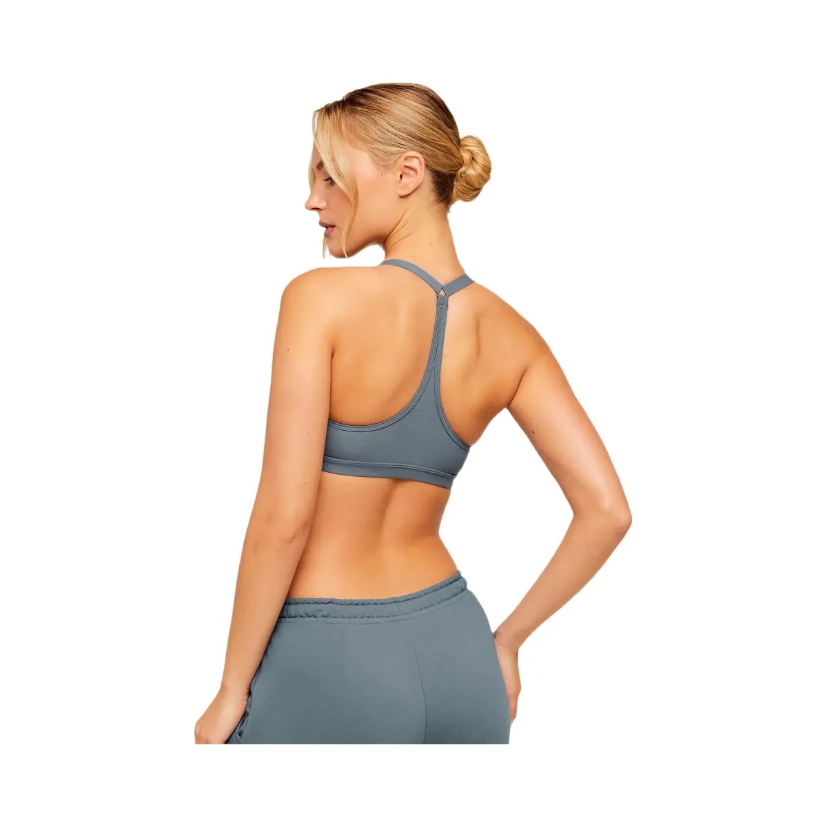 Gymshark Cotton Blend Racerback Sports Bra "Iron Blue" - HypeFly India View 2
