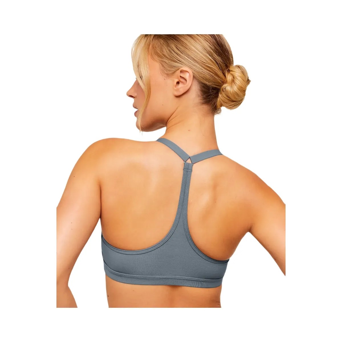 Gymshark Cotton Blend Racerback Sports Bra "Iron Blue" - HypeFly India View 6
