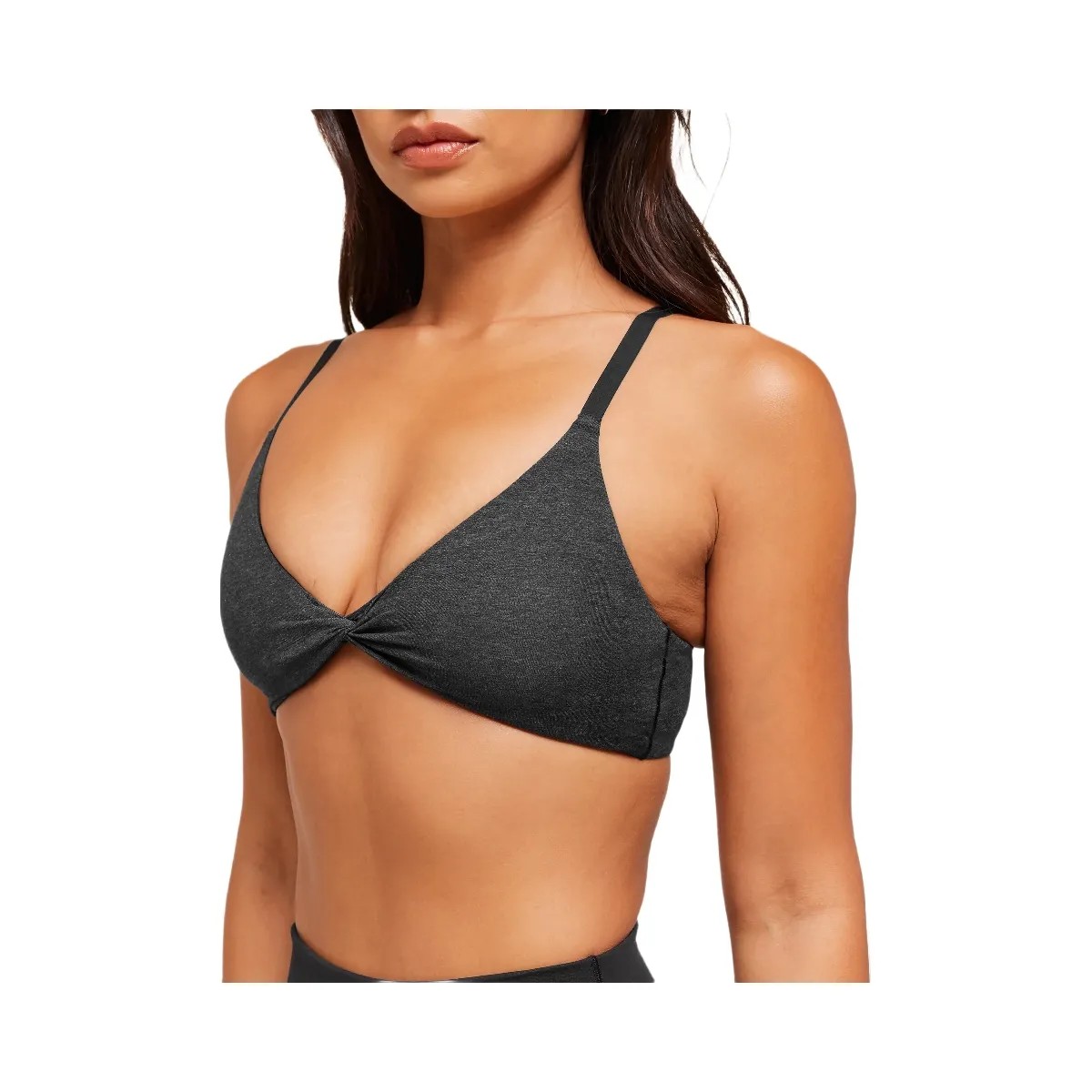 Gymshark Cotton Twist Front Bralette "Bros Midnight Black Marl" - HypeFly India View 6
