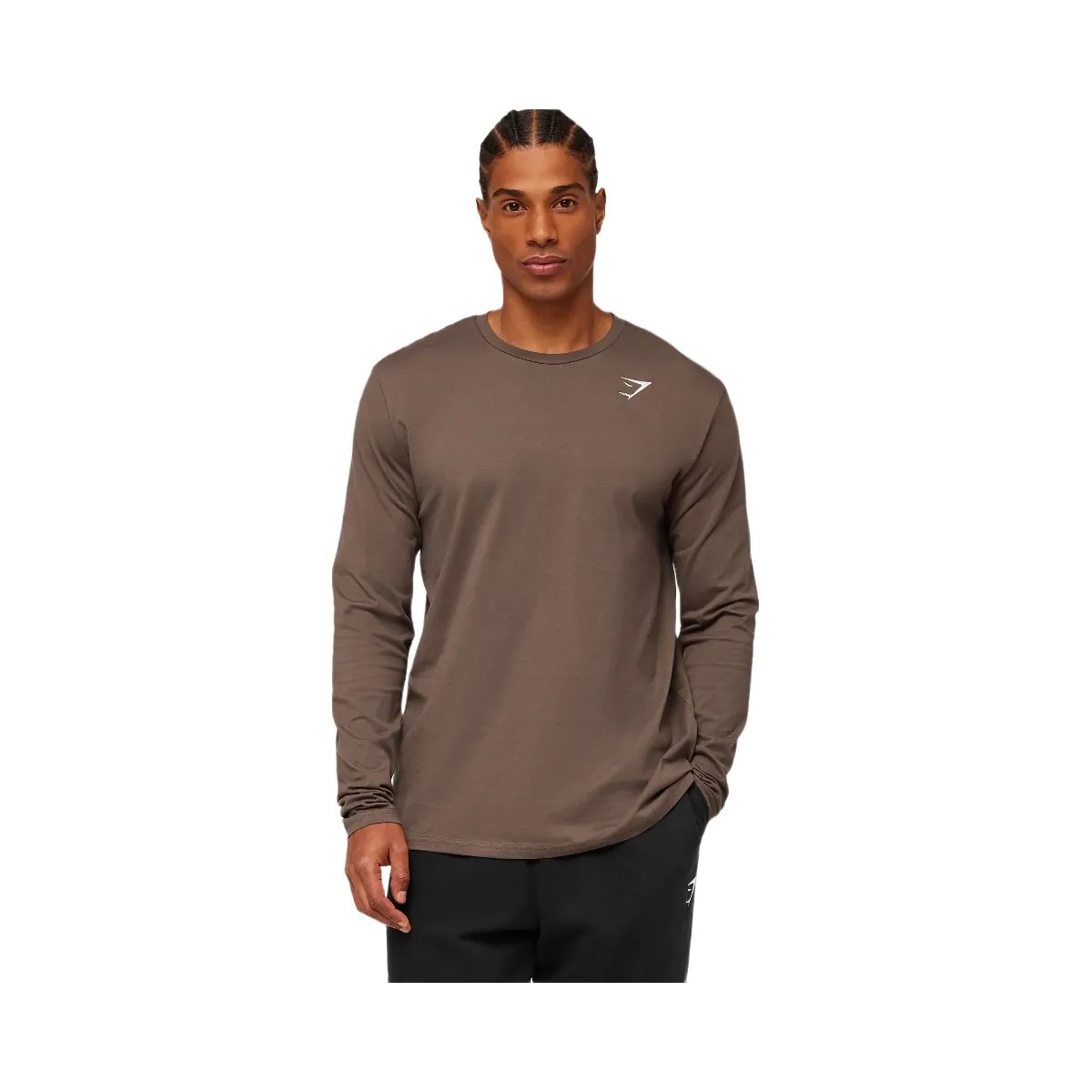 Gymshark Crest Long Sleeve T-Shirt "Soft Brown" - HypeFly India View 6